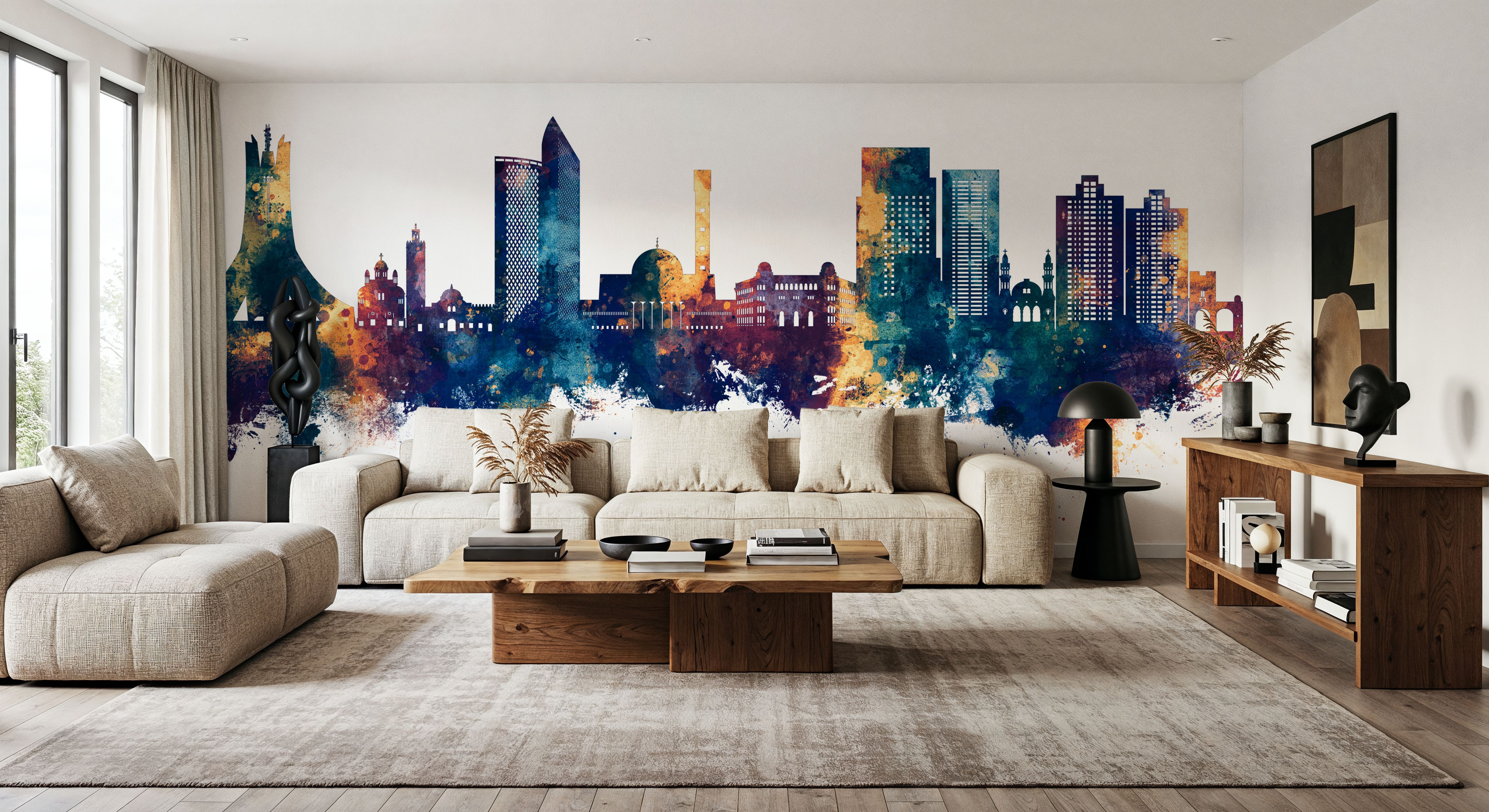 Algiers Algeria Skyline Blue & Bronze