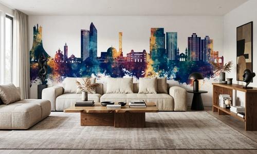 Algiers Algeria Skyline Blue & Bronze
