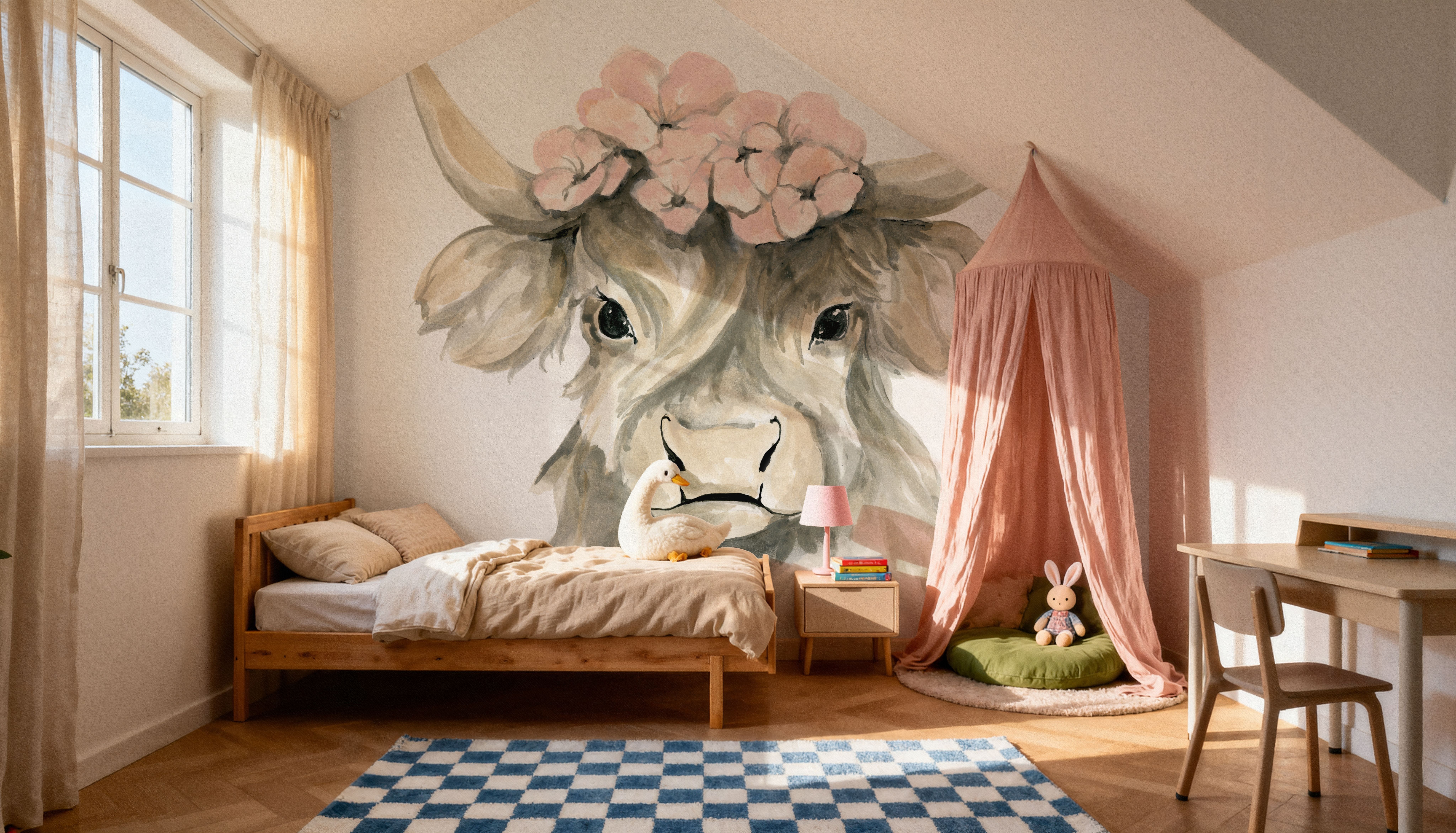 Spring Highland Cow