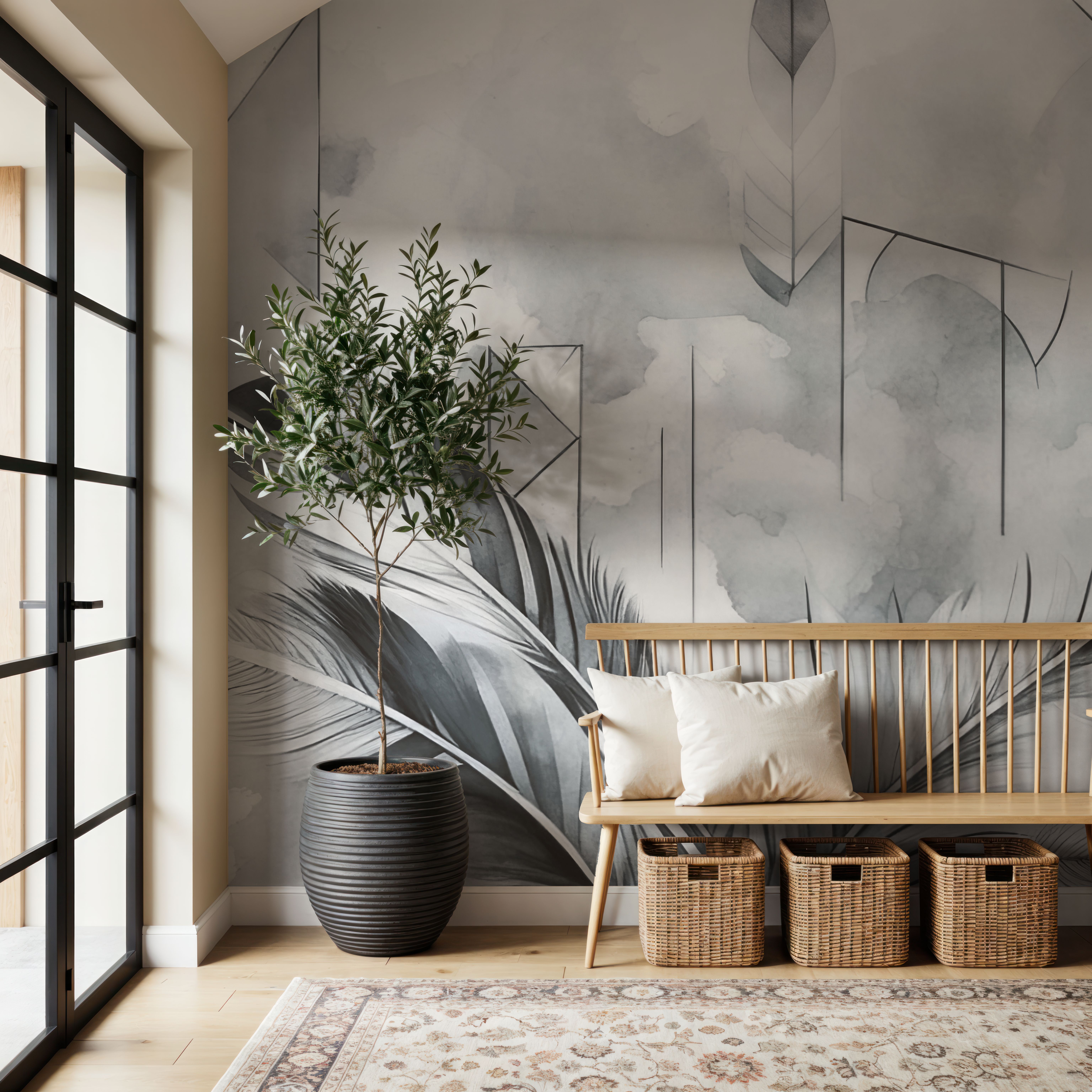 Feather Geometry Gray