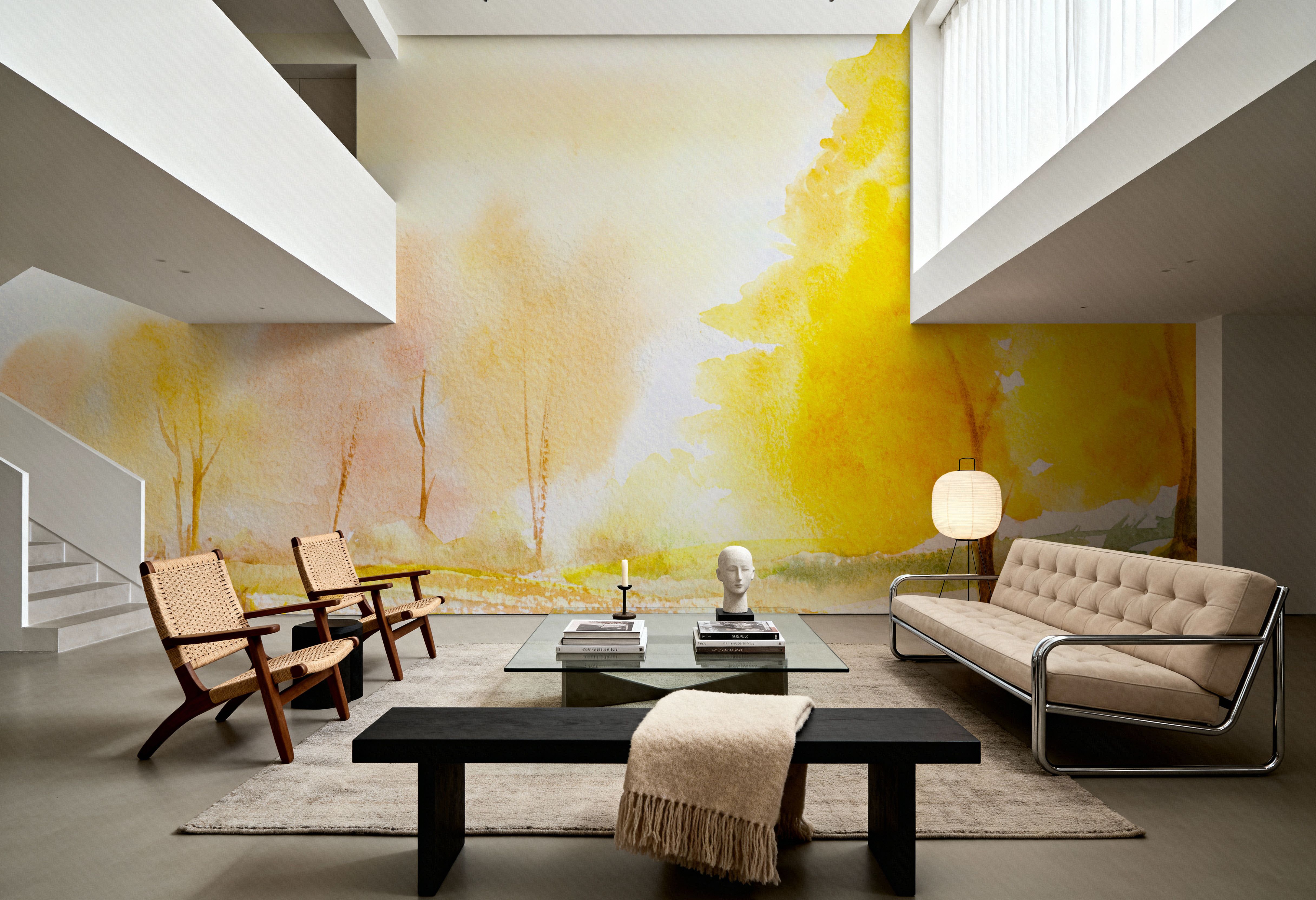 Yellow Autumn Trees, Landscape Painting