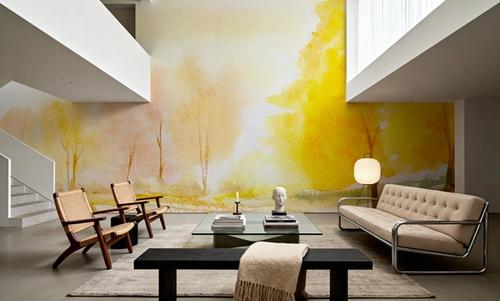 Yellow Autumn Trees, Landscape Painting