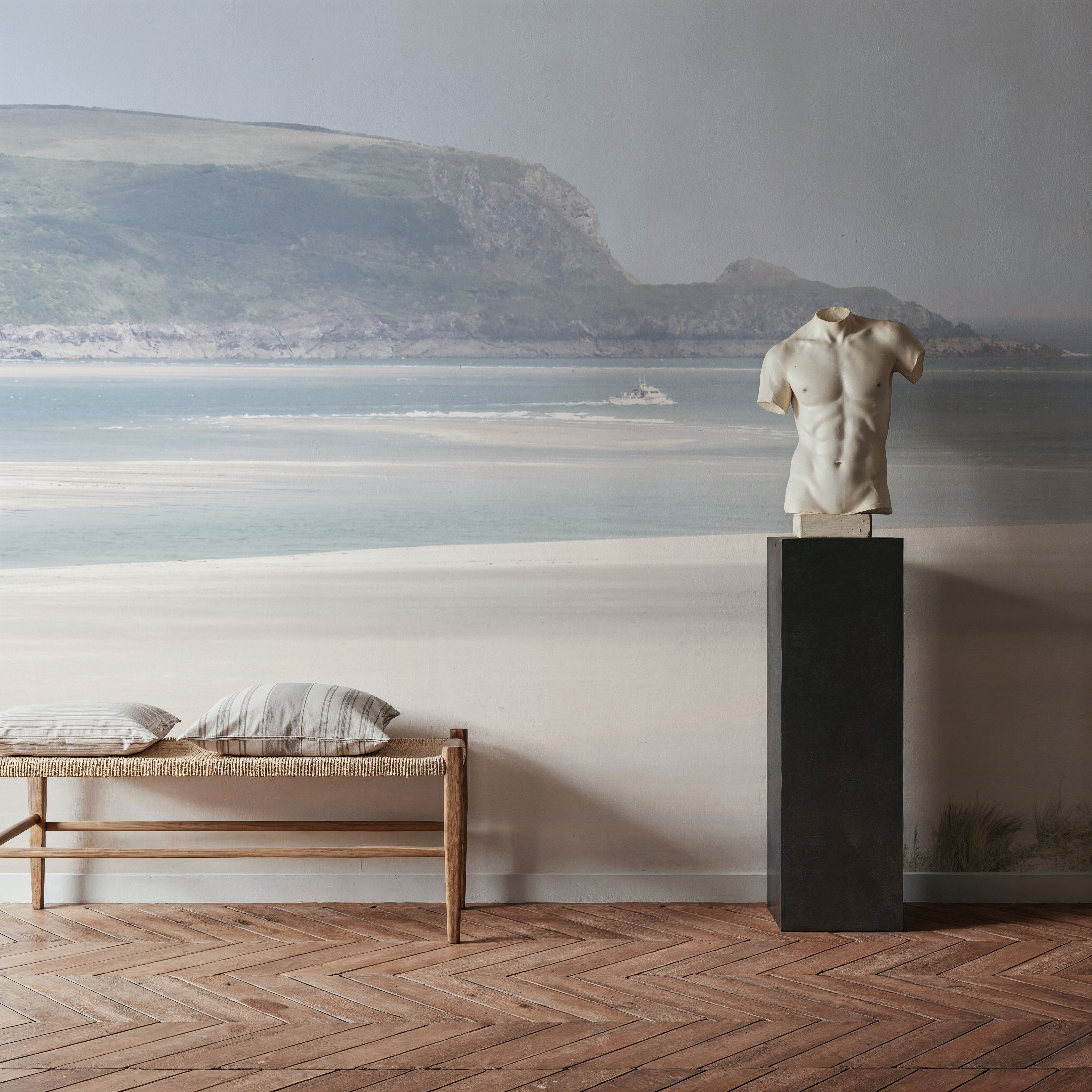 Papier Peint Panoramique - Light and Sand I - Plage Paysages - Jaune - Salle à manger - Wallism Belgique - Encollage au mur ou Autocollant