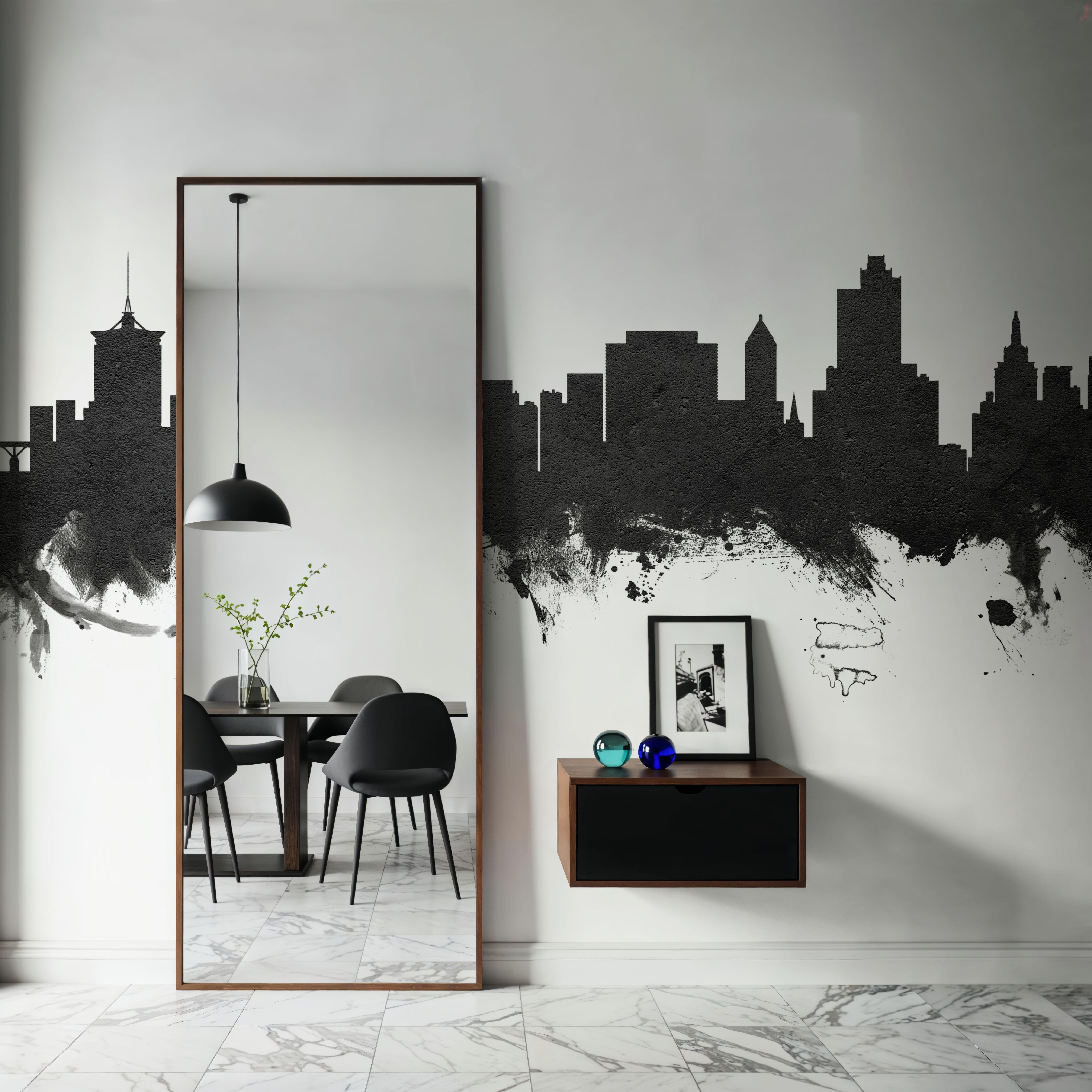 Tulsa Oklahoma Skyline Black & White 