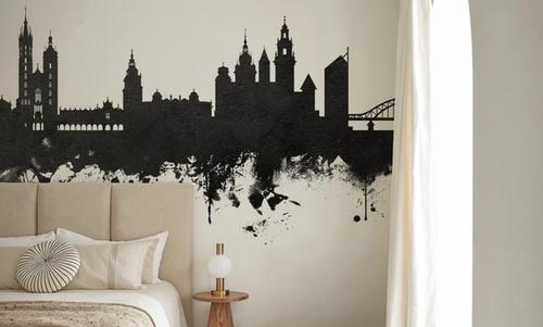 Krakow Skyline Black & White