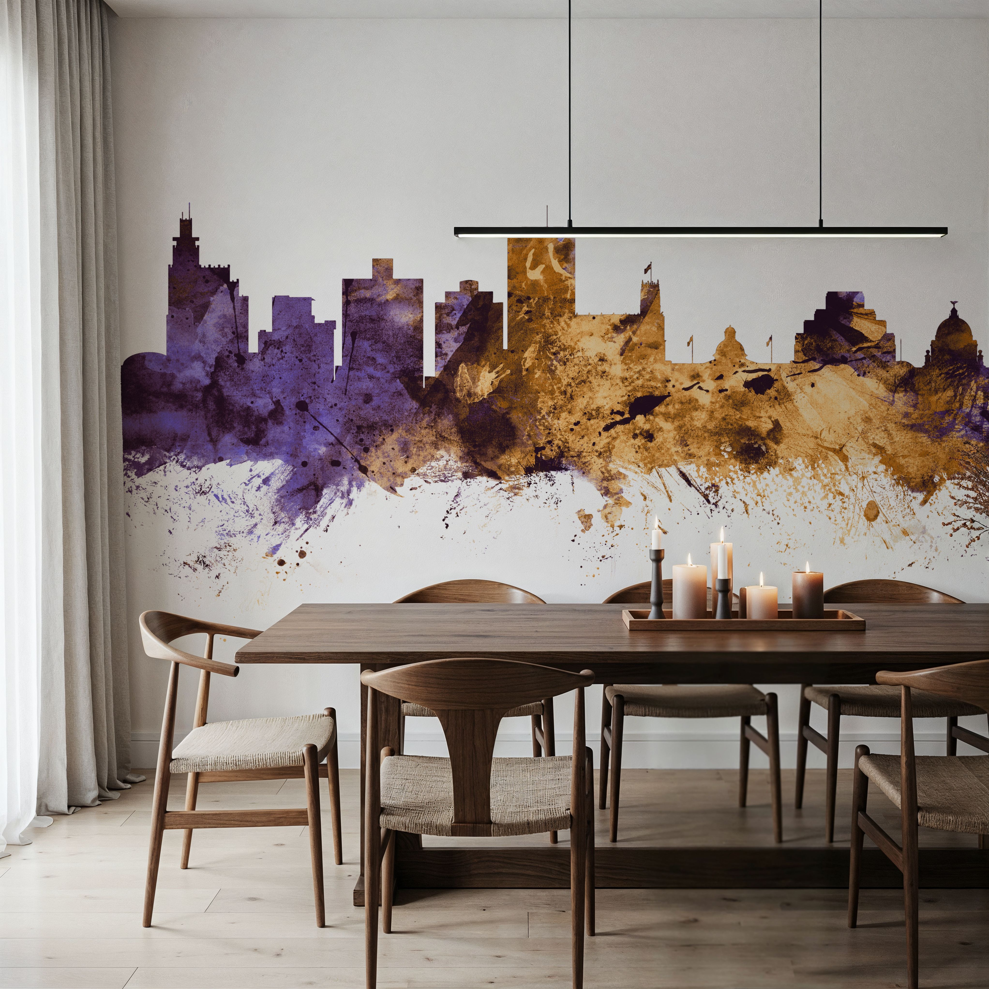 Jackson Mississippi Skyline Purple & Gold