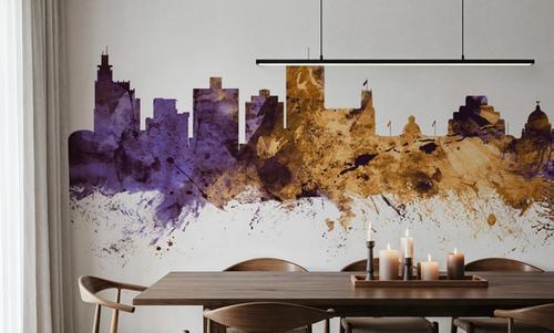Jackson Mississippi Skyline Purple & Gold