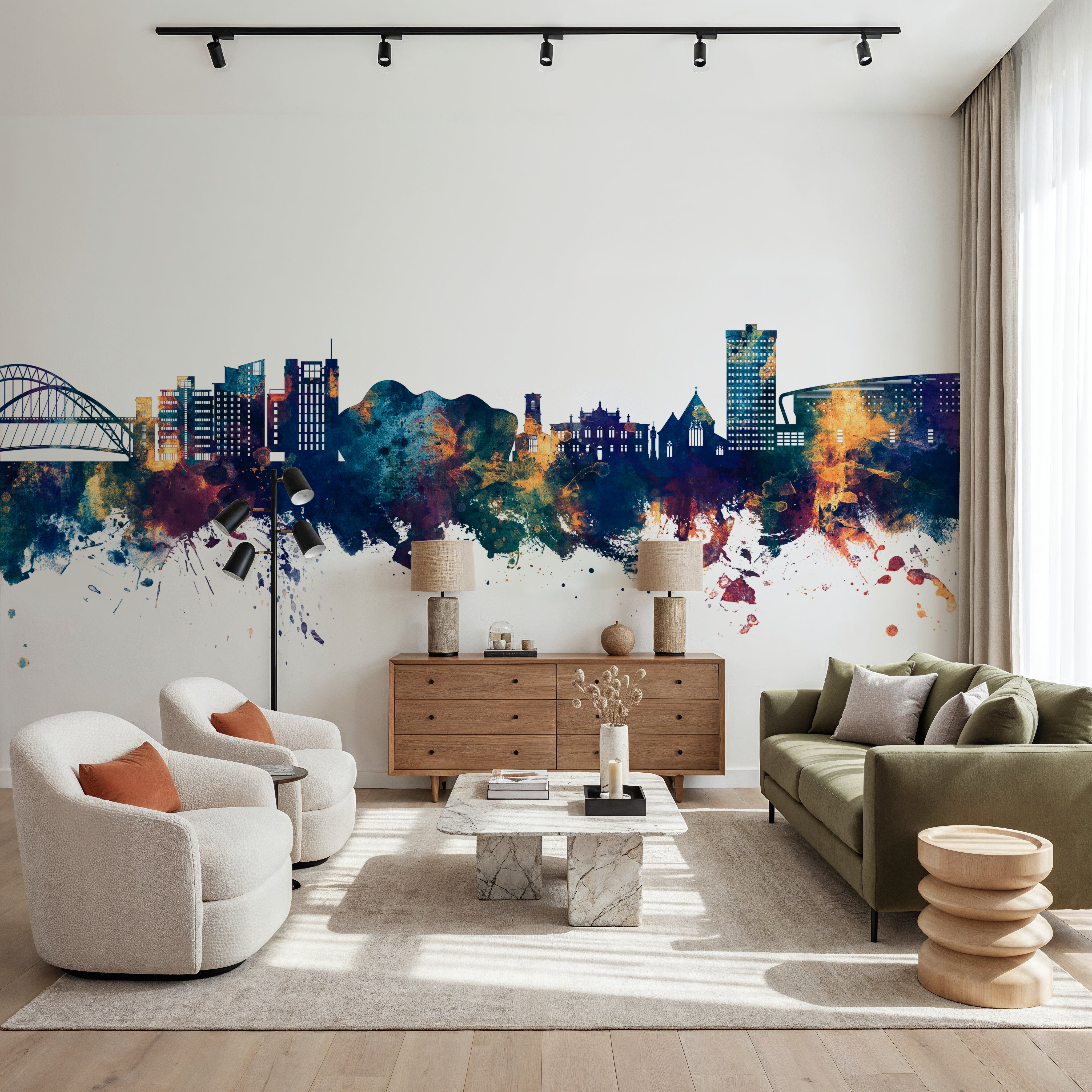 Gateshead England Skyline Blue & Bronze