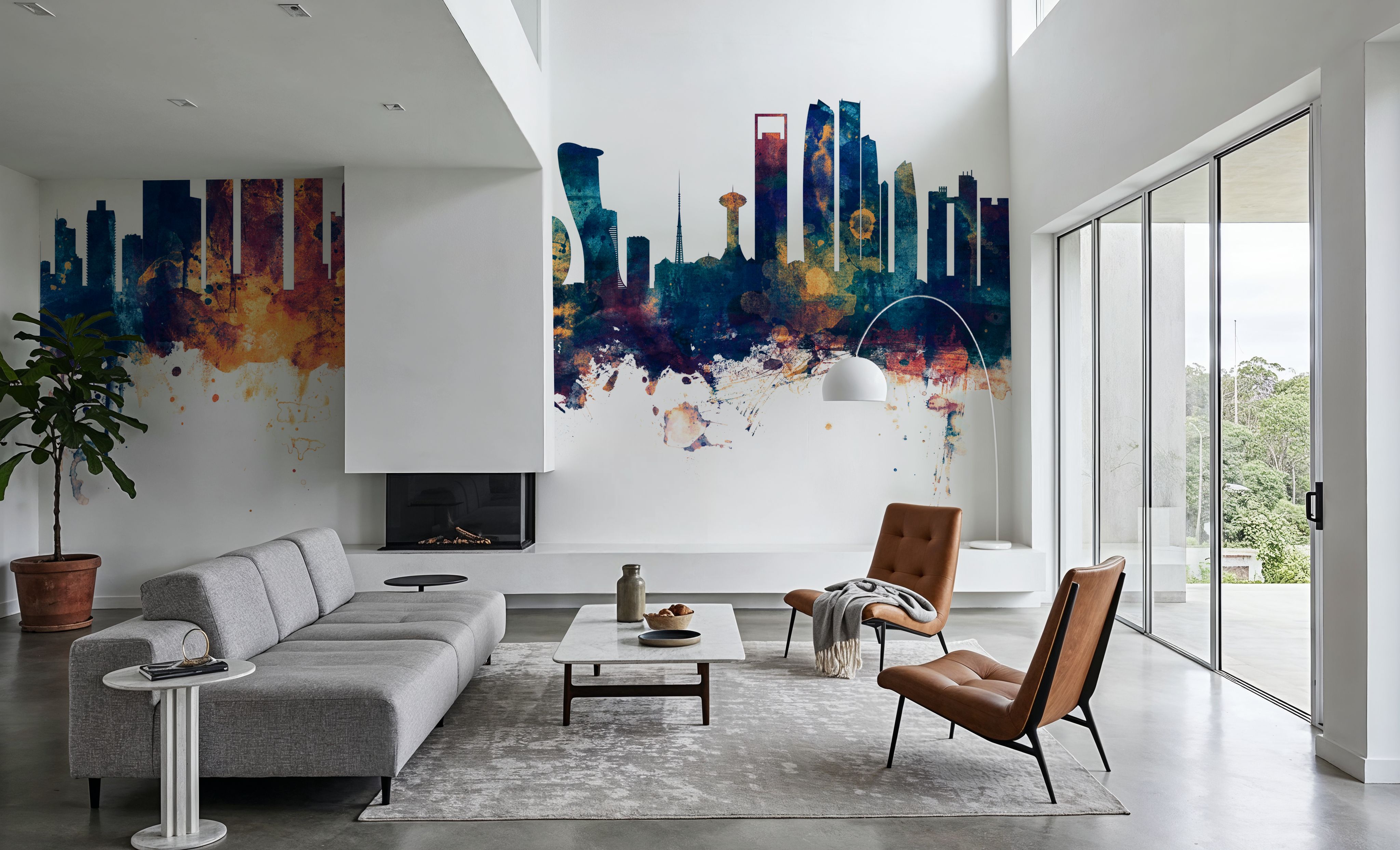 Abu Dhabi Skyline Blue & Bronze