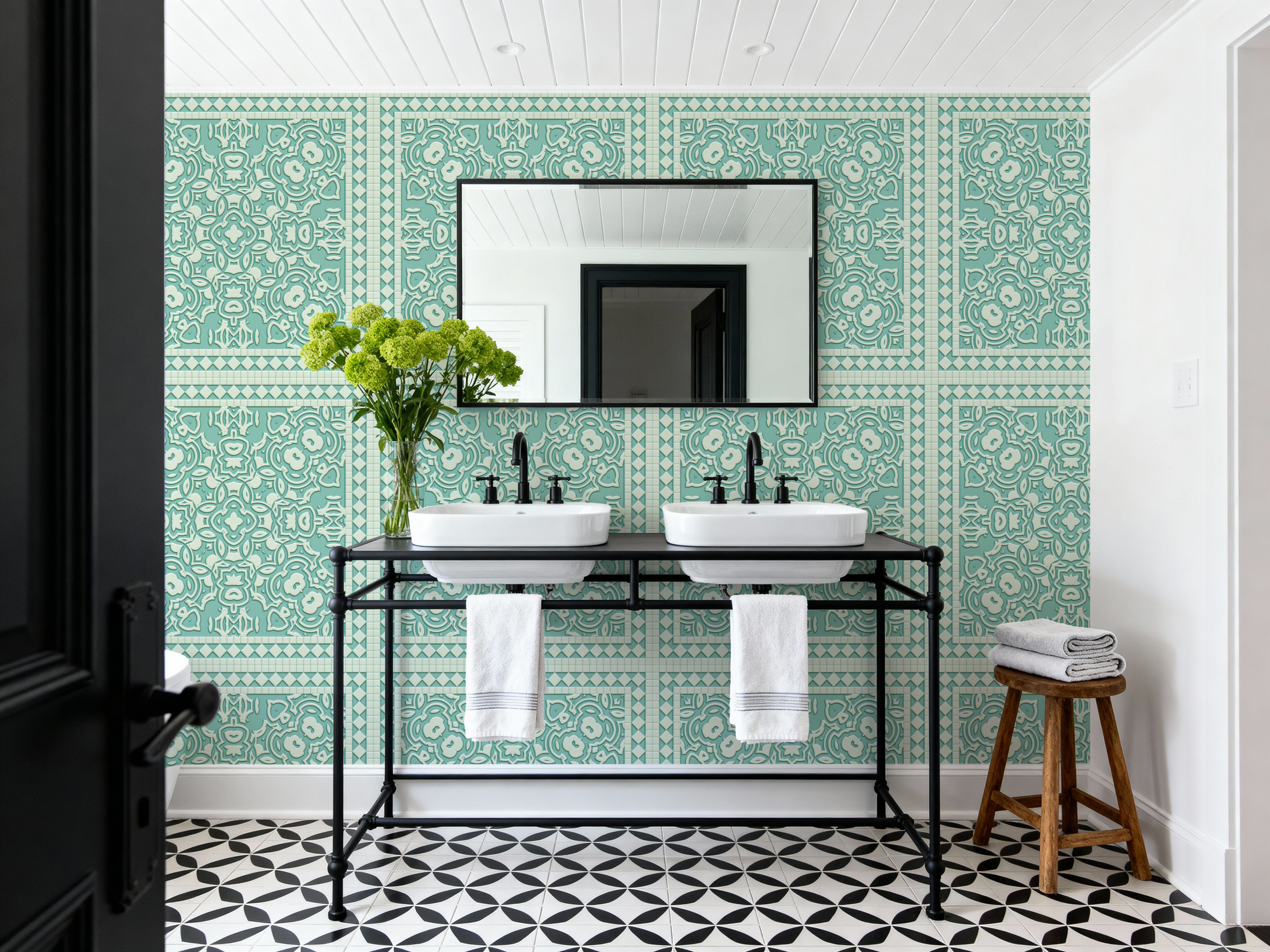 Mission Cement Tiles, Pistachio