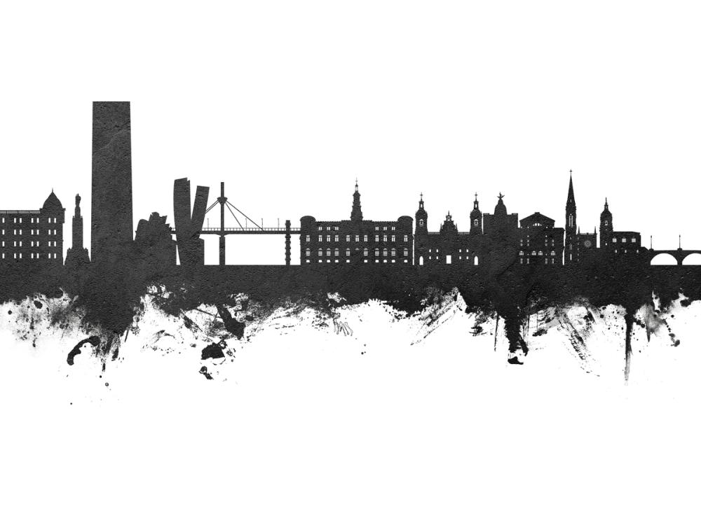 Bilbao Skyline Black & White