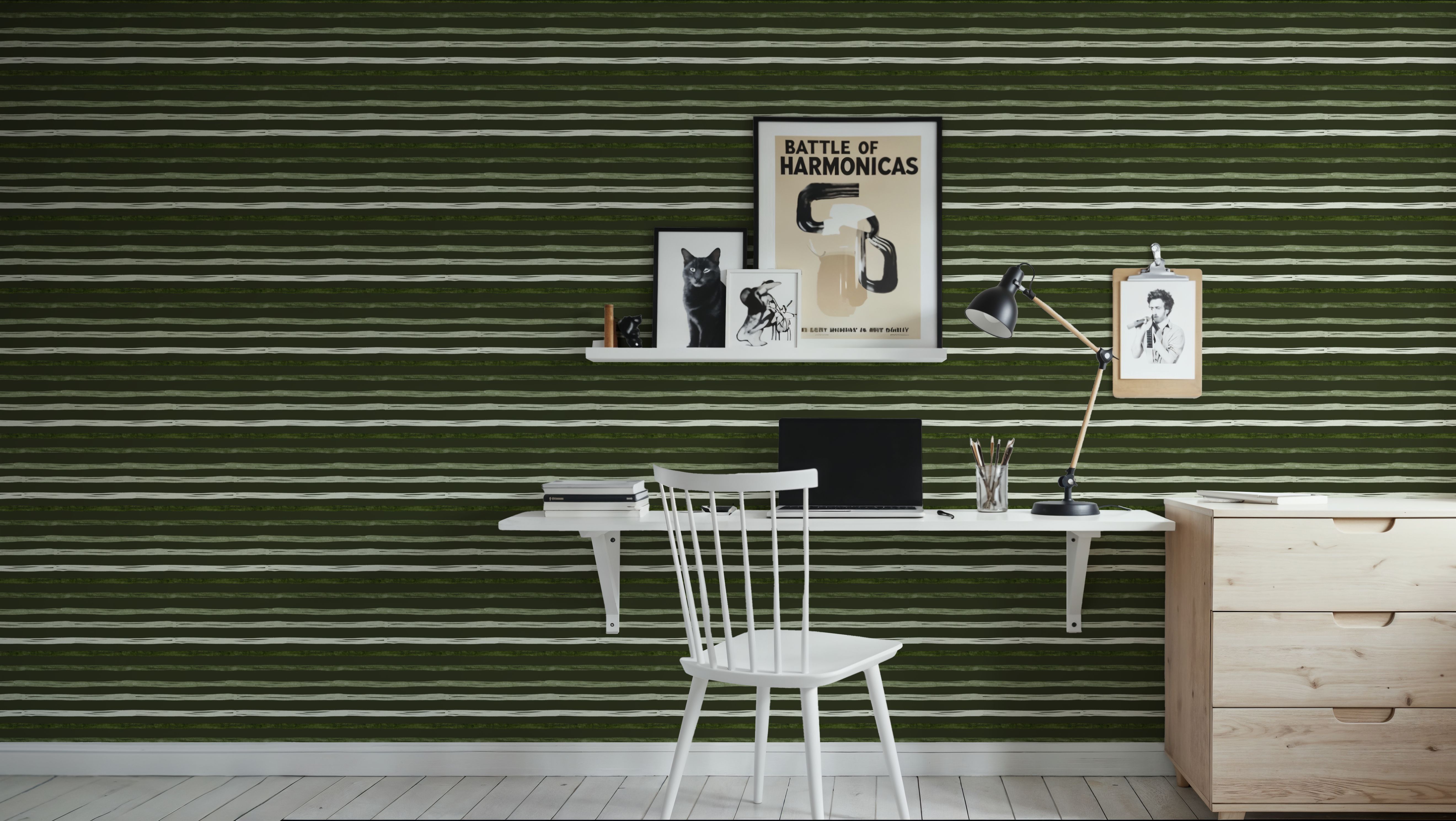 Green Stripes Dark