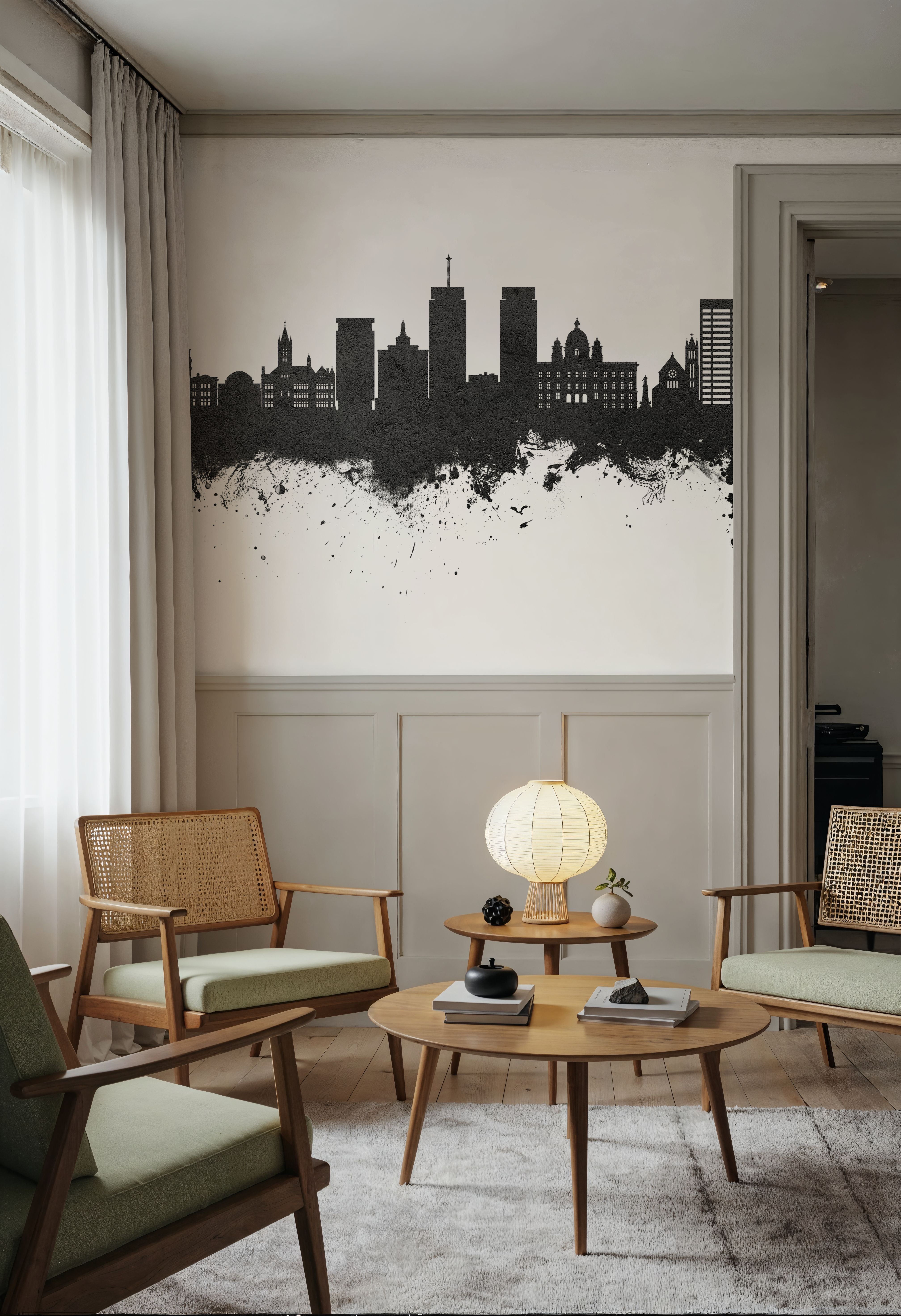 Syracuse New York Skyline Black & White