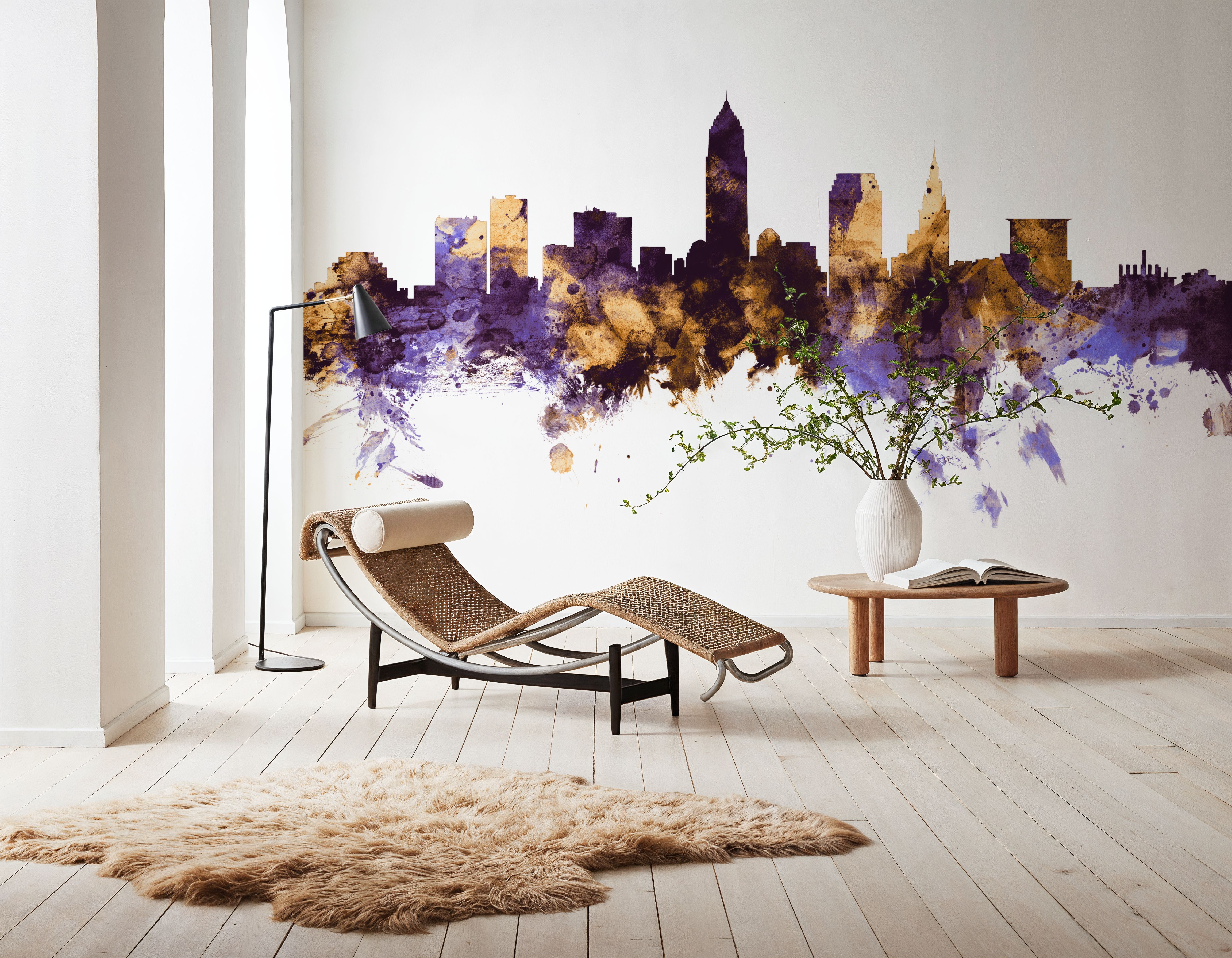 Cleveland Ohio Skyline Purple & Gold