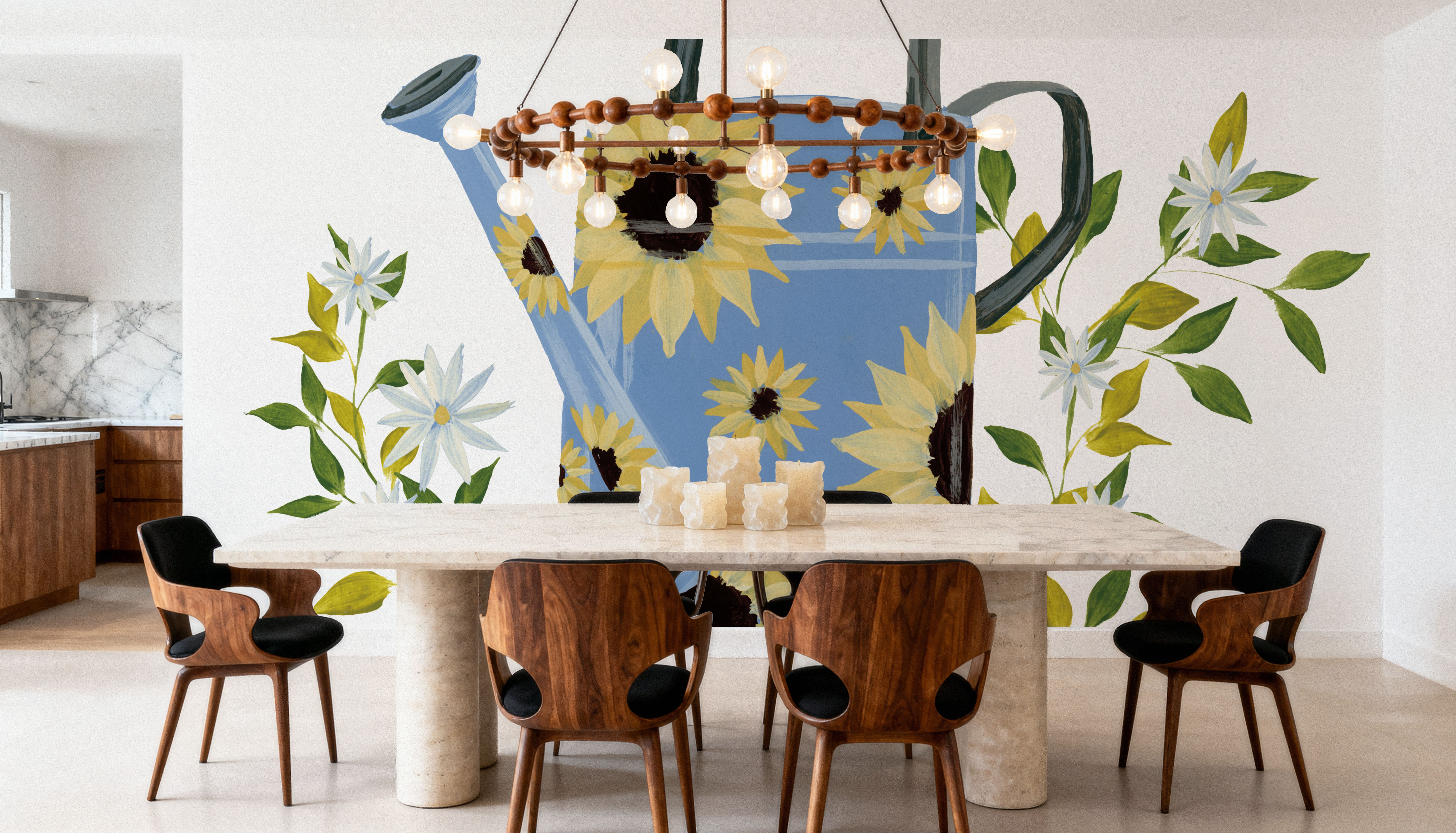 Watering Can with Daisies