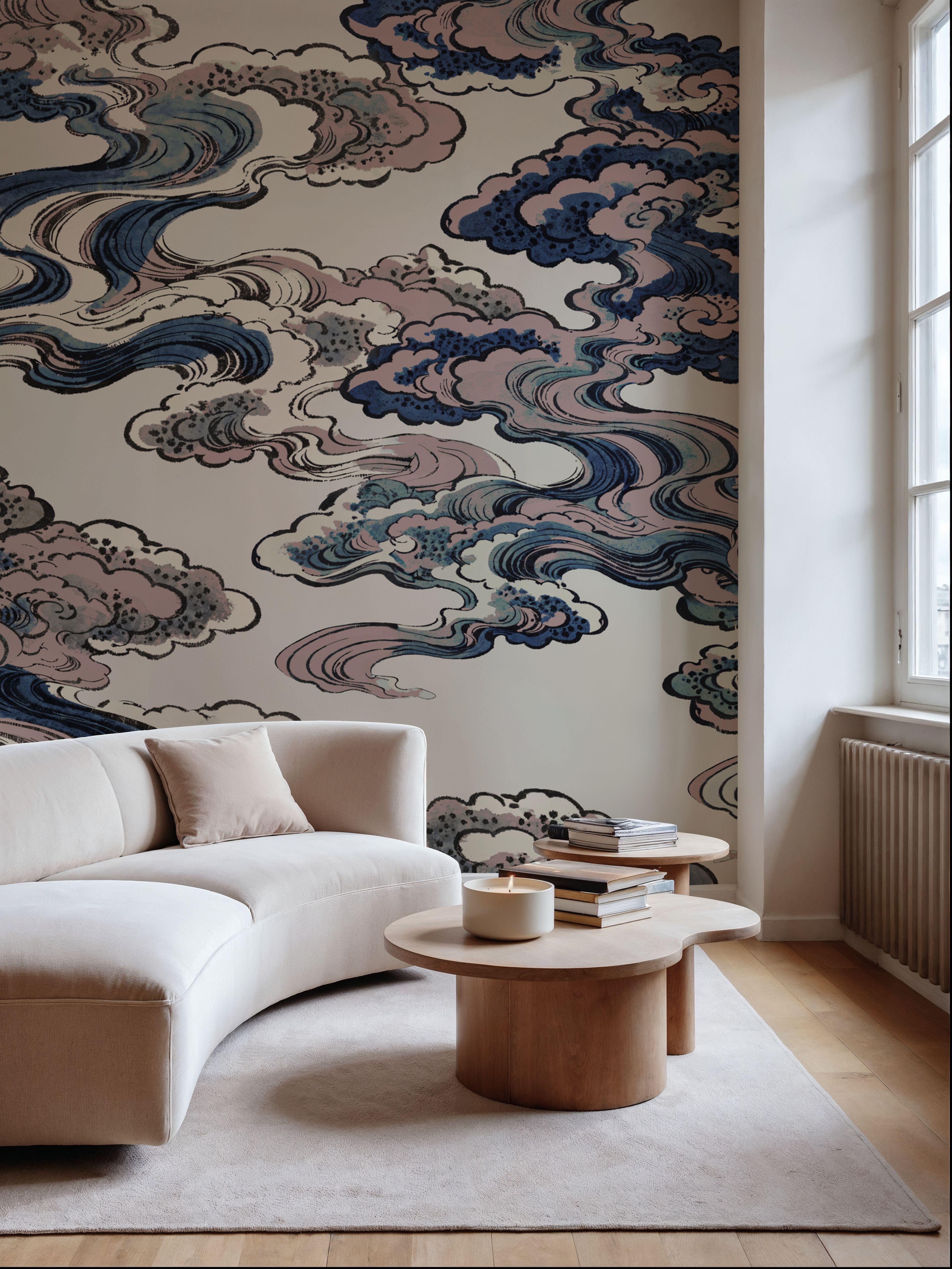 Ukiyo-e Clouds, Soft Pink