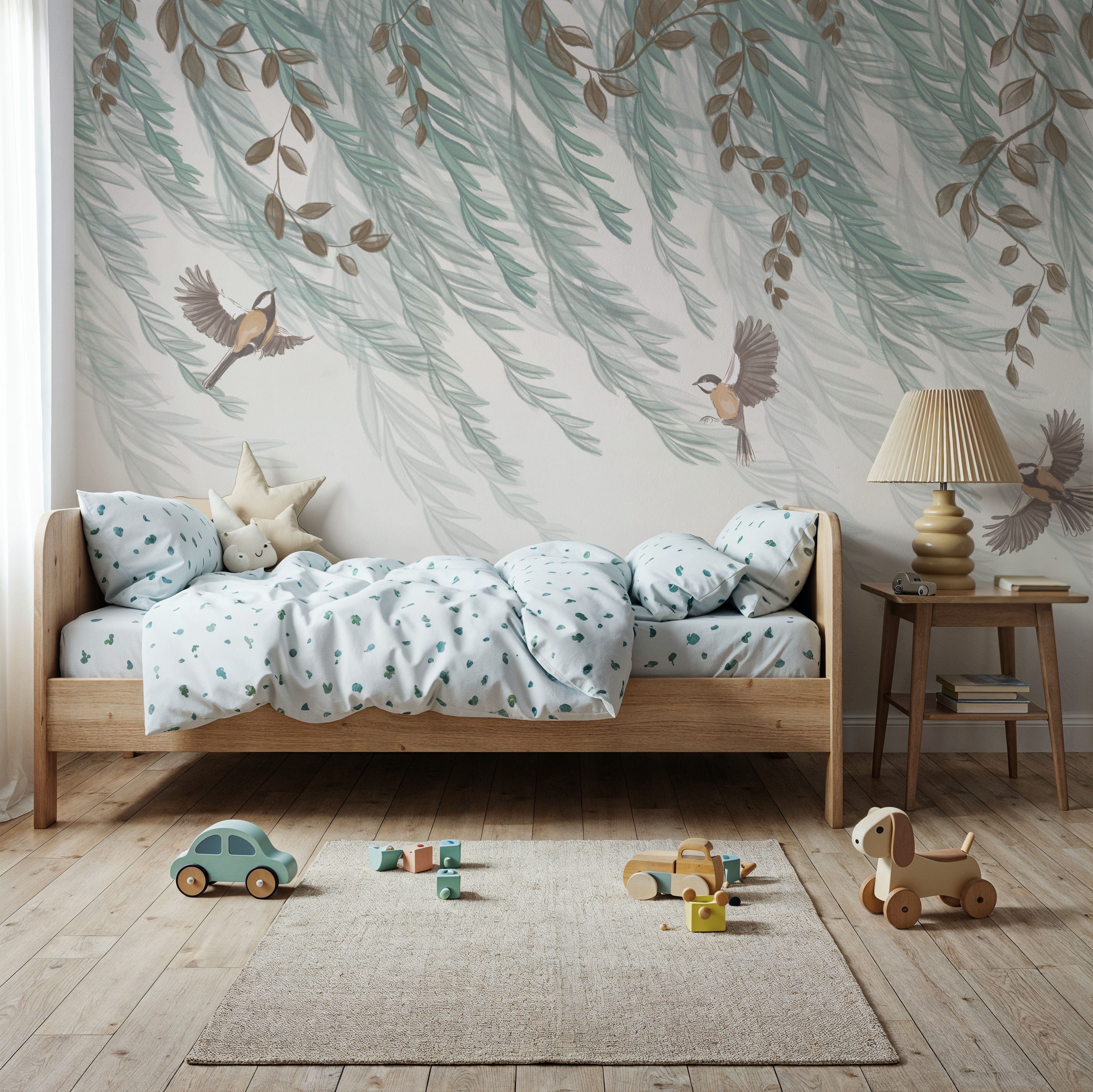  Willow & Birds, White