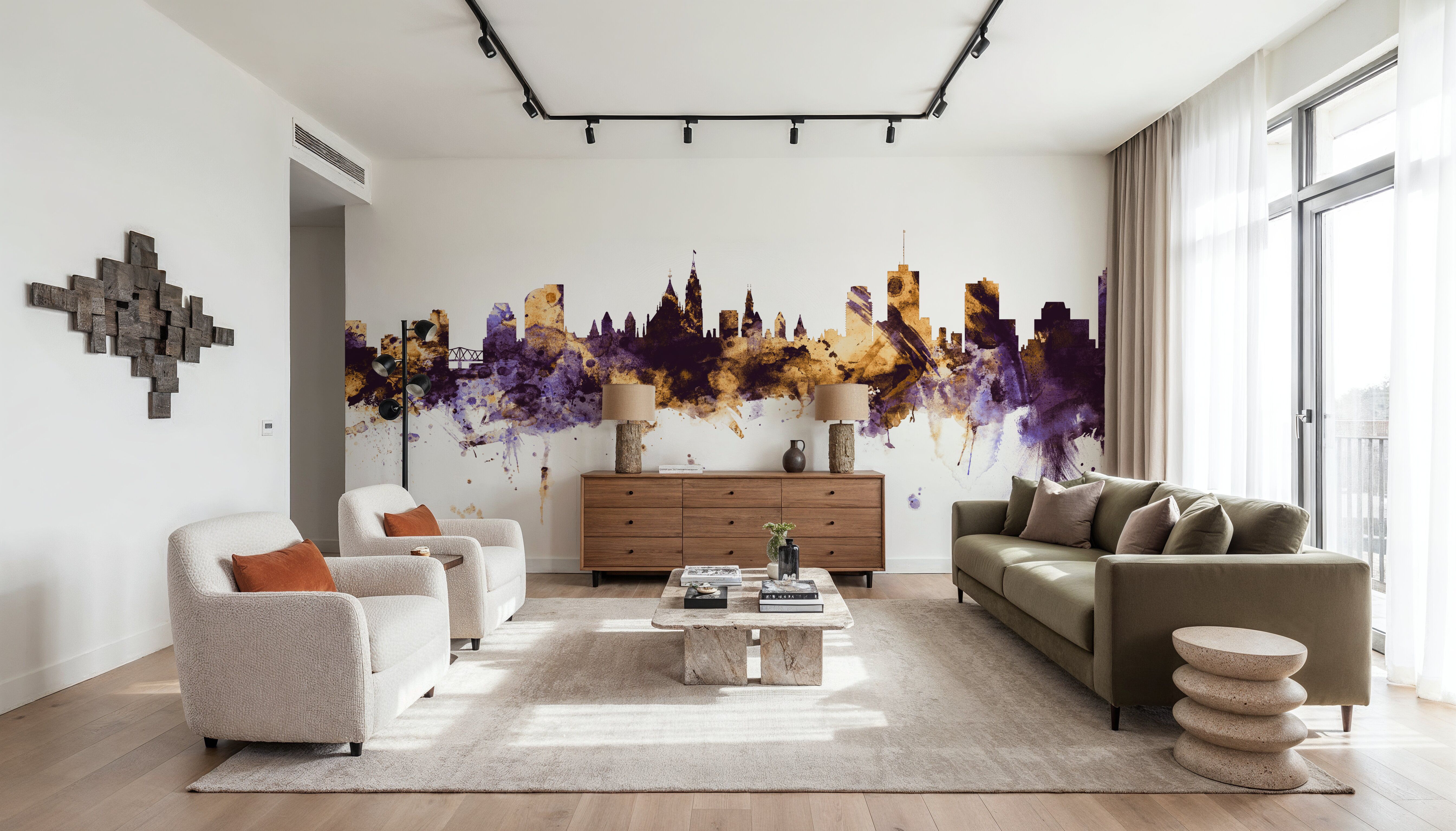 Ottowa Canada Skyline Purple & Gold
