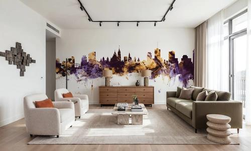 Ottowa Canada Skyline Purple & Gold
