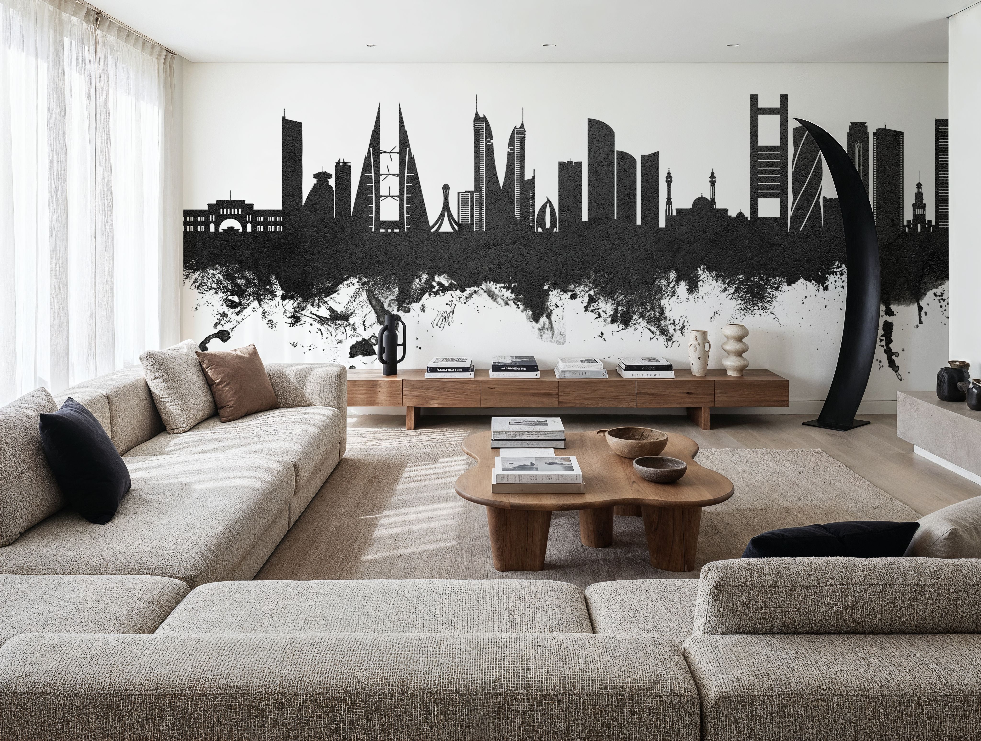 Manama Skyline Black & White