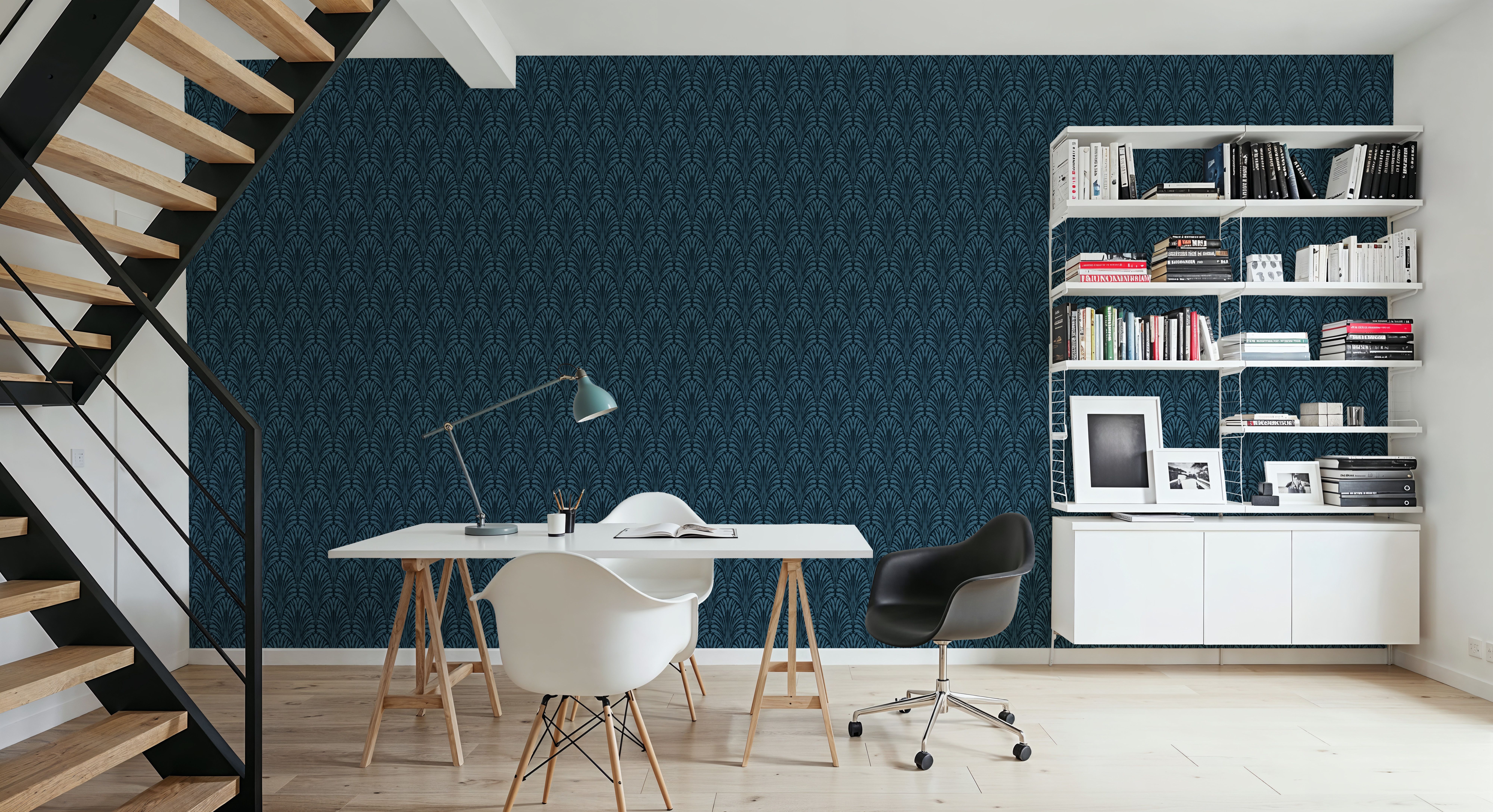 Brushstroke Fan Scallop, French Blue