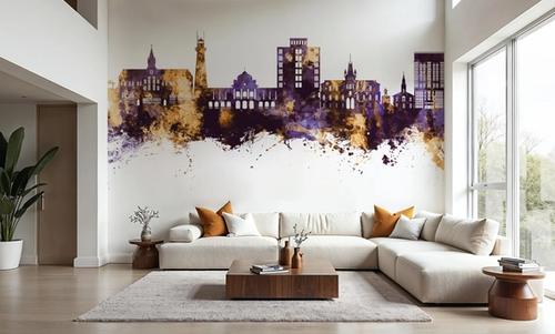 Georgetown Guyana Skyline Purple & Gold