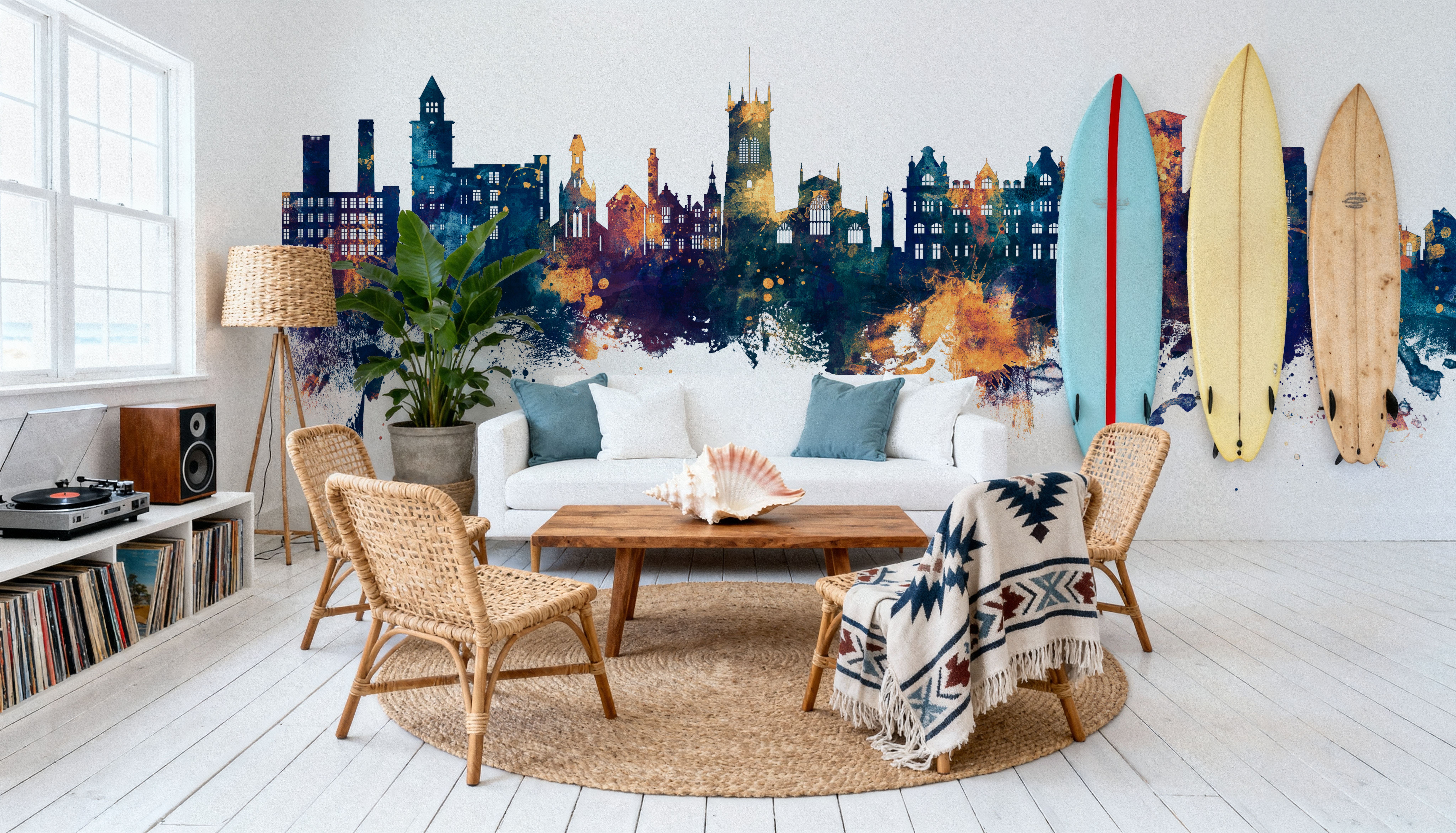 Wigan England Skyline Blue & Bronze