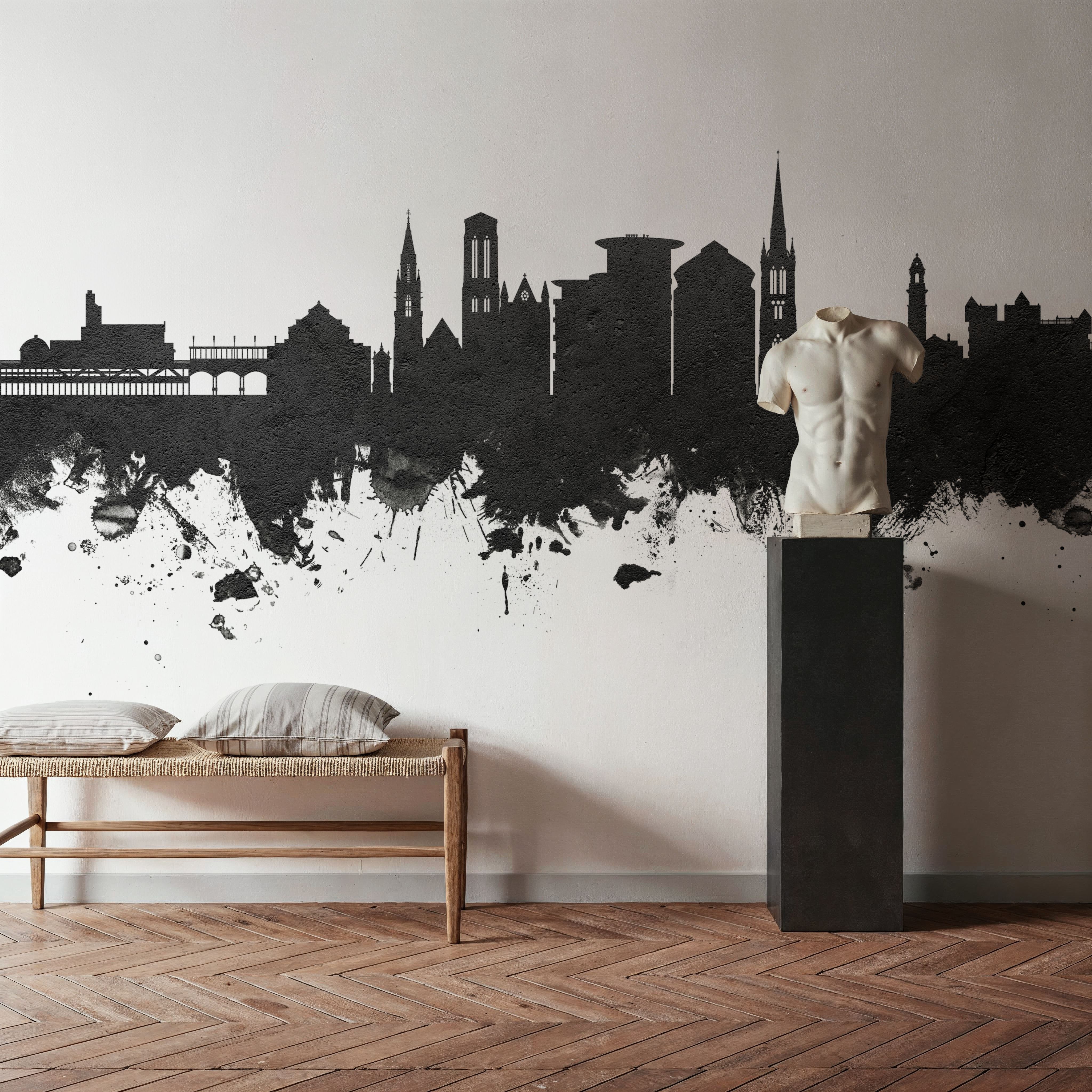 Bournemouth England Skyline Black & White