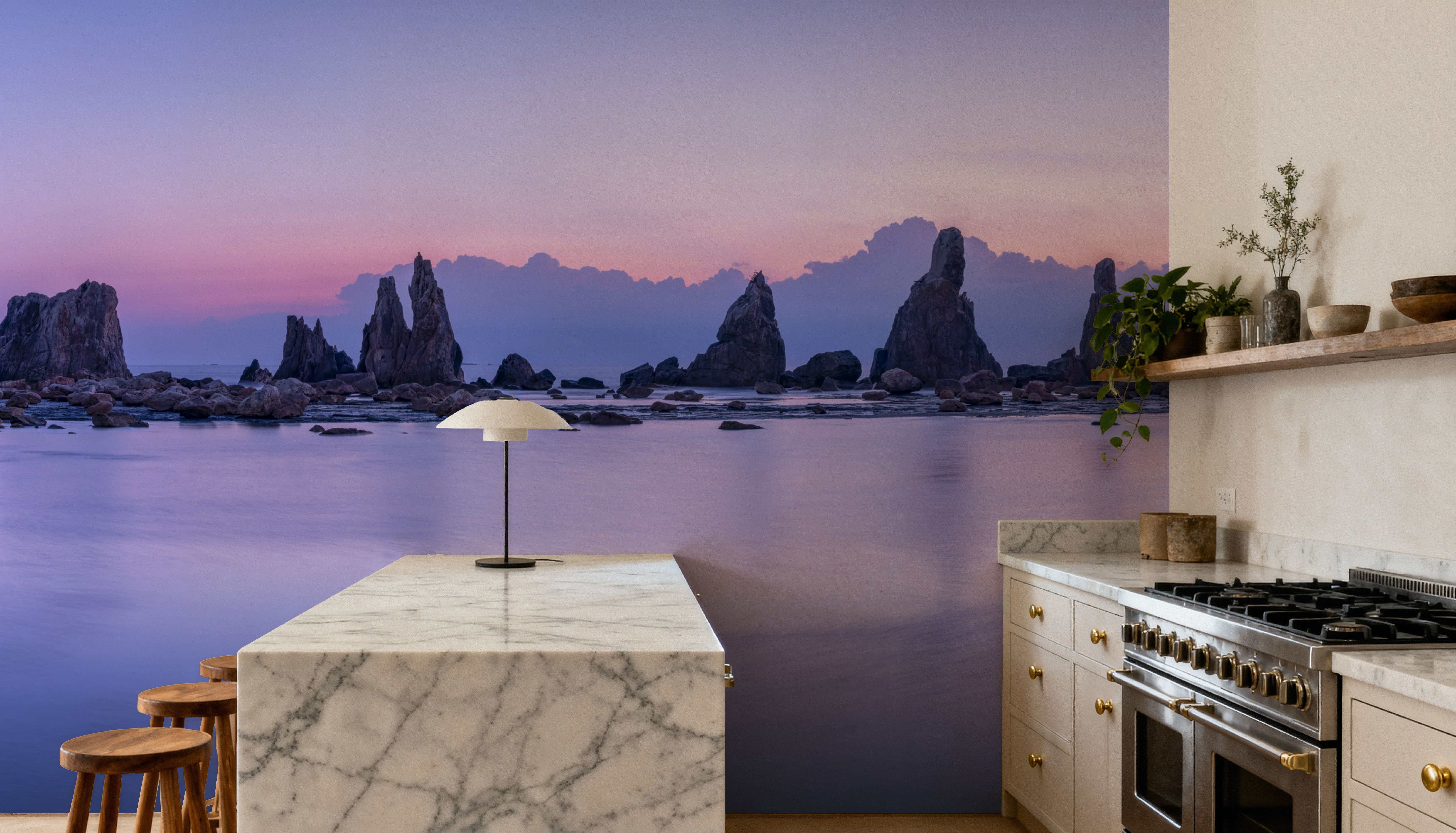 Hashigui-iwa Rocks at Dawn