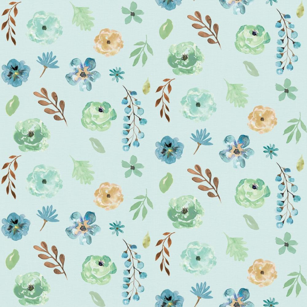 Flutterby Flowers Baby Blue