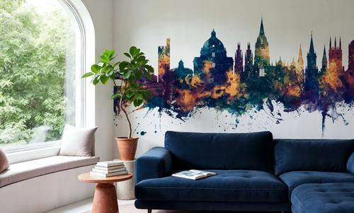 Oxford England Skyline Blue & Bronze