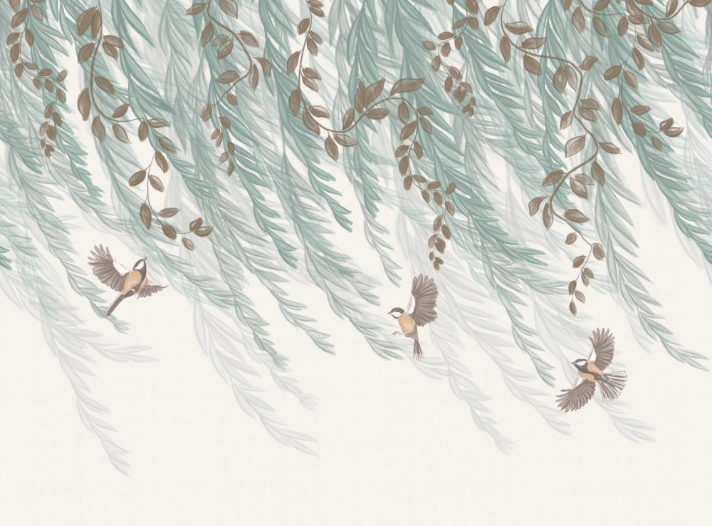  Willow & Birds, White