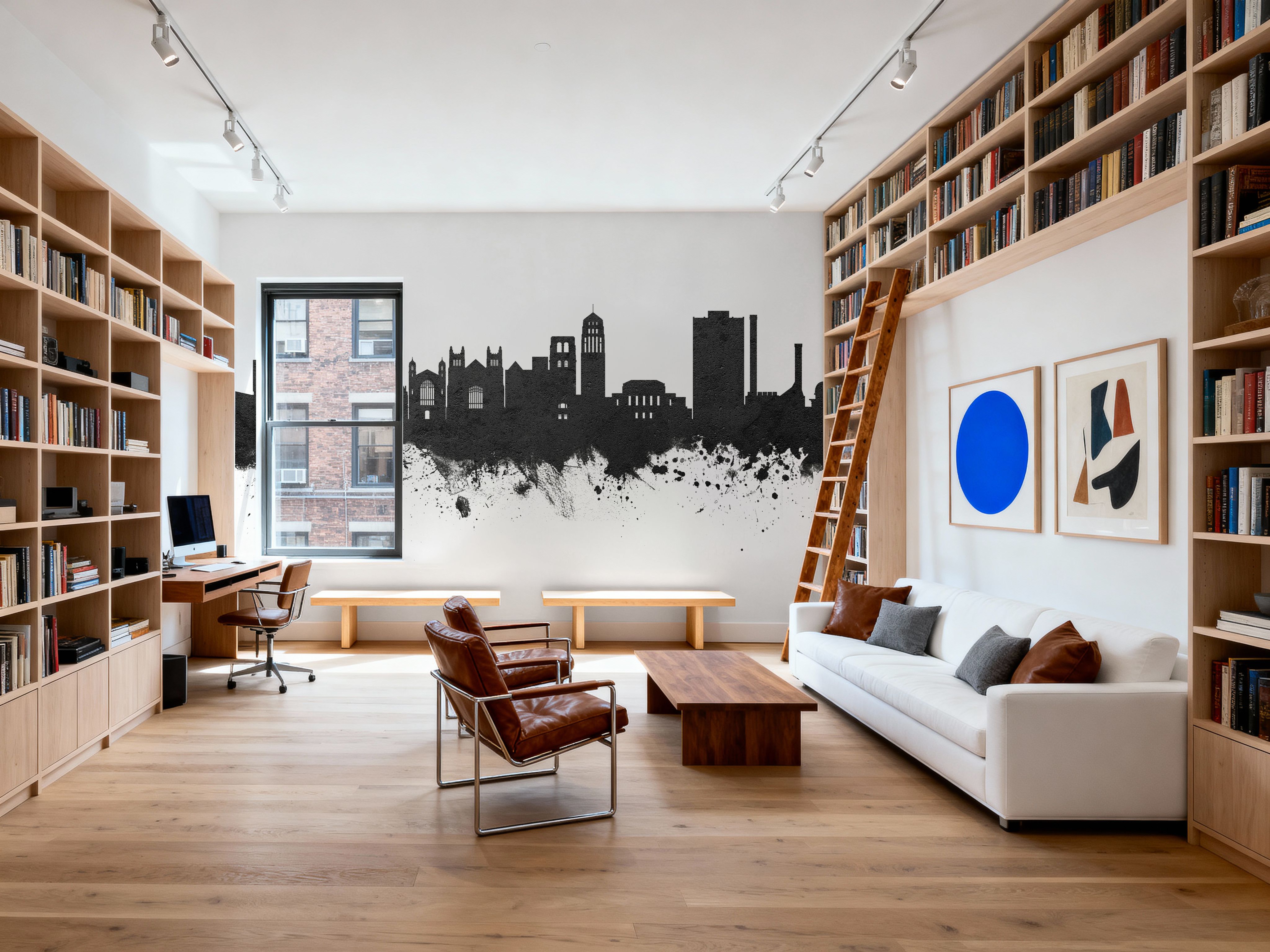 Ann Arbor Michigan Skyline Black & White