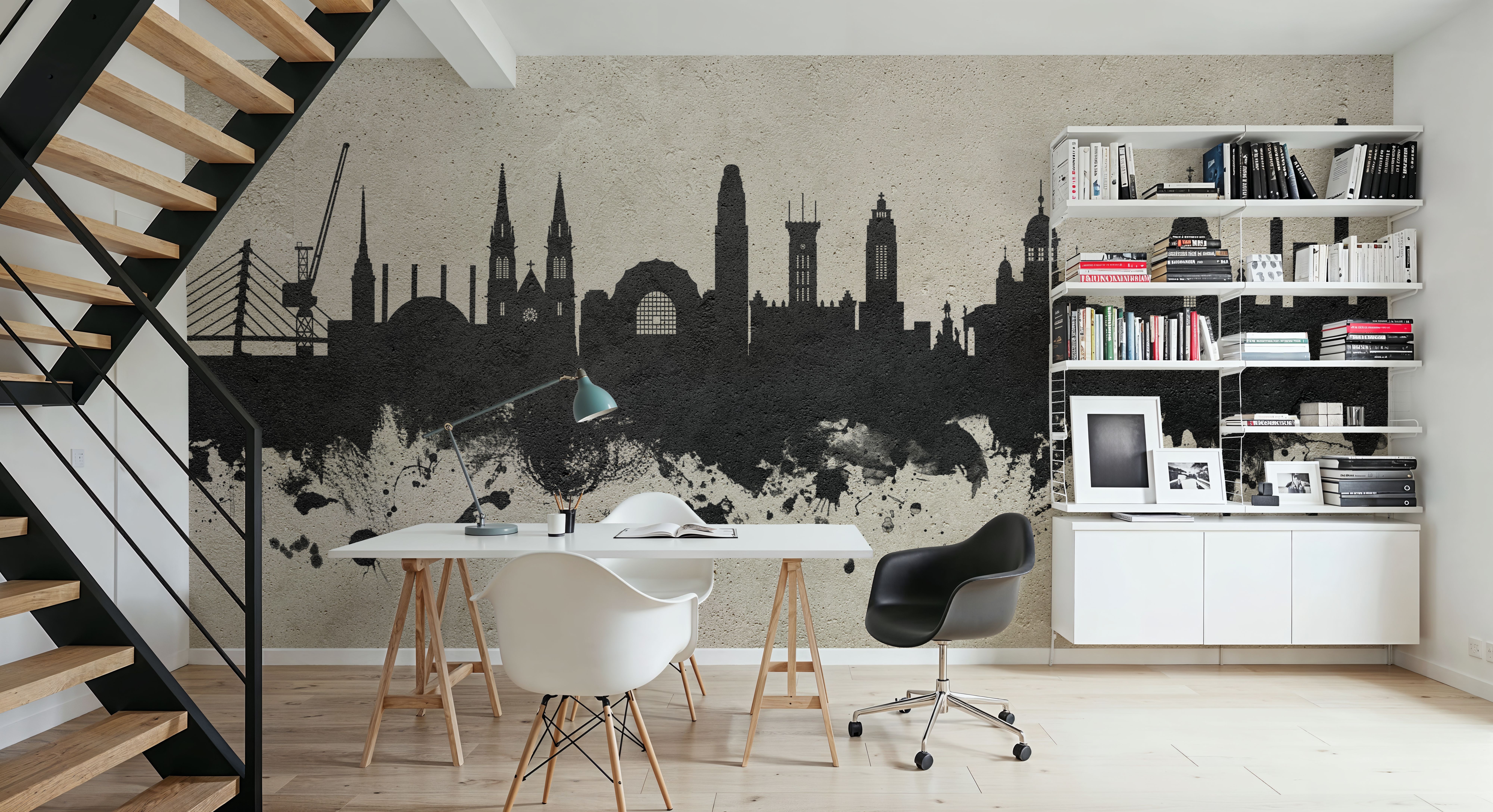 Helsinki Skyline Concrete, Wallpaper