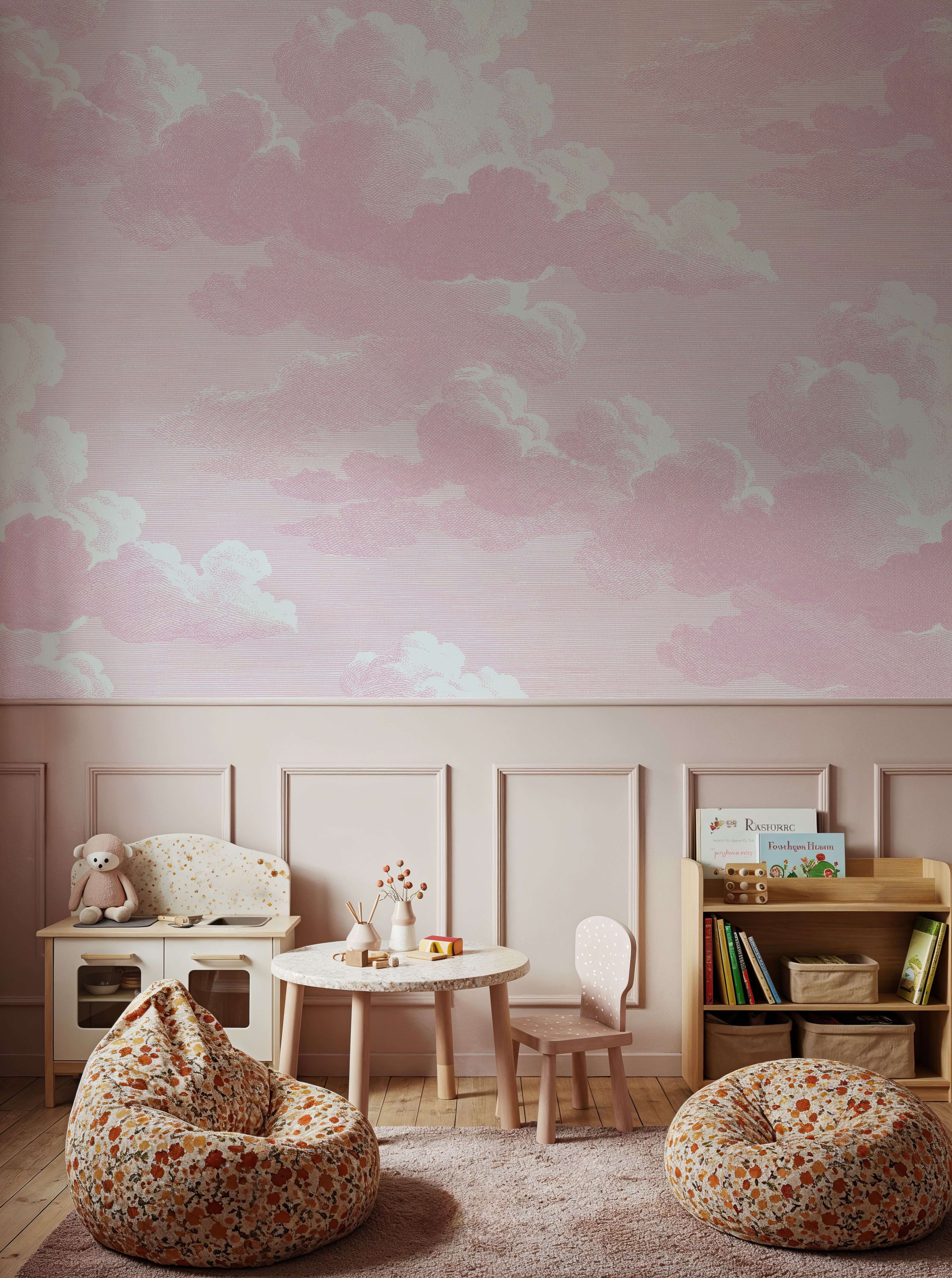 Intaglio Clouds, Blush Pink