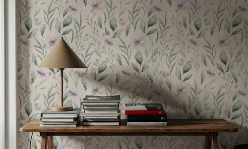 Twigs And Anemones Beige