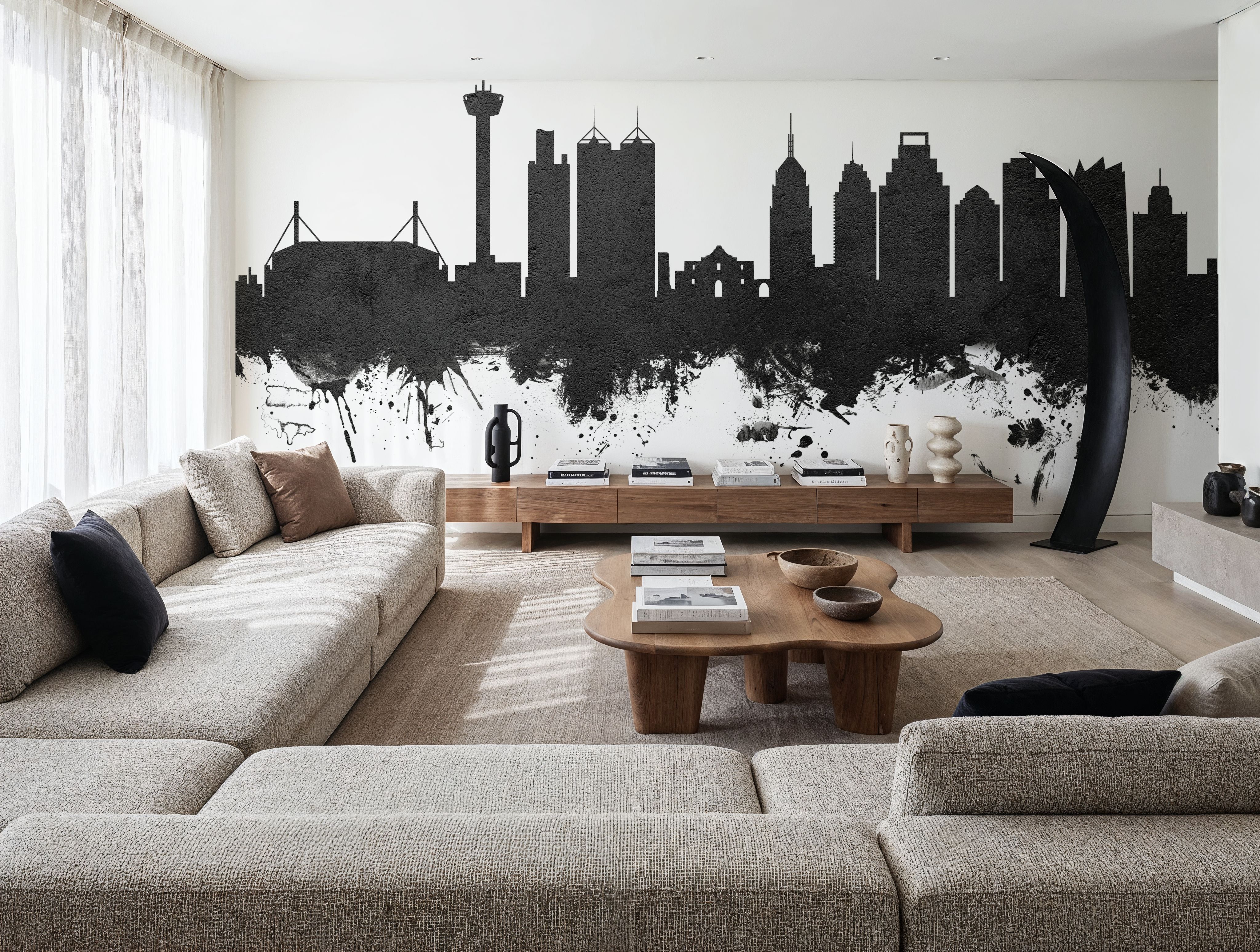 San Antonio Texas Skyline Black & White