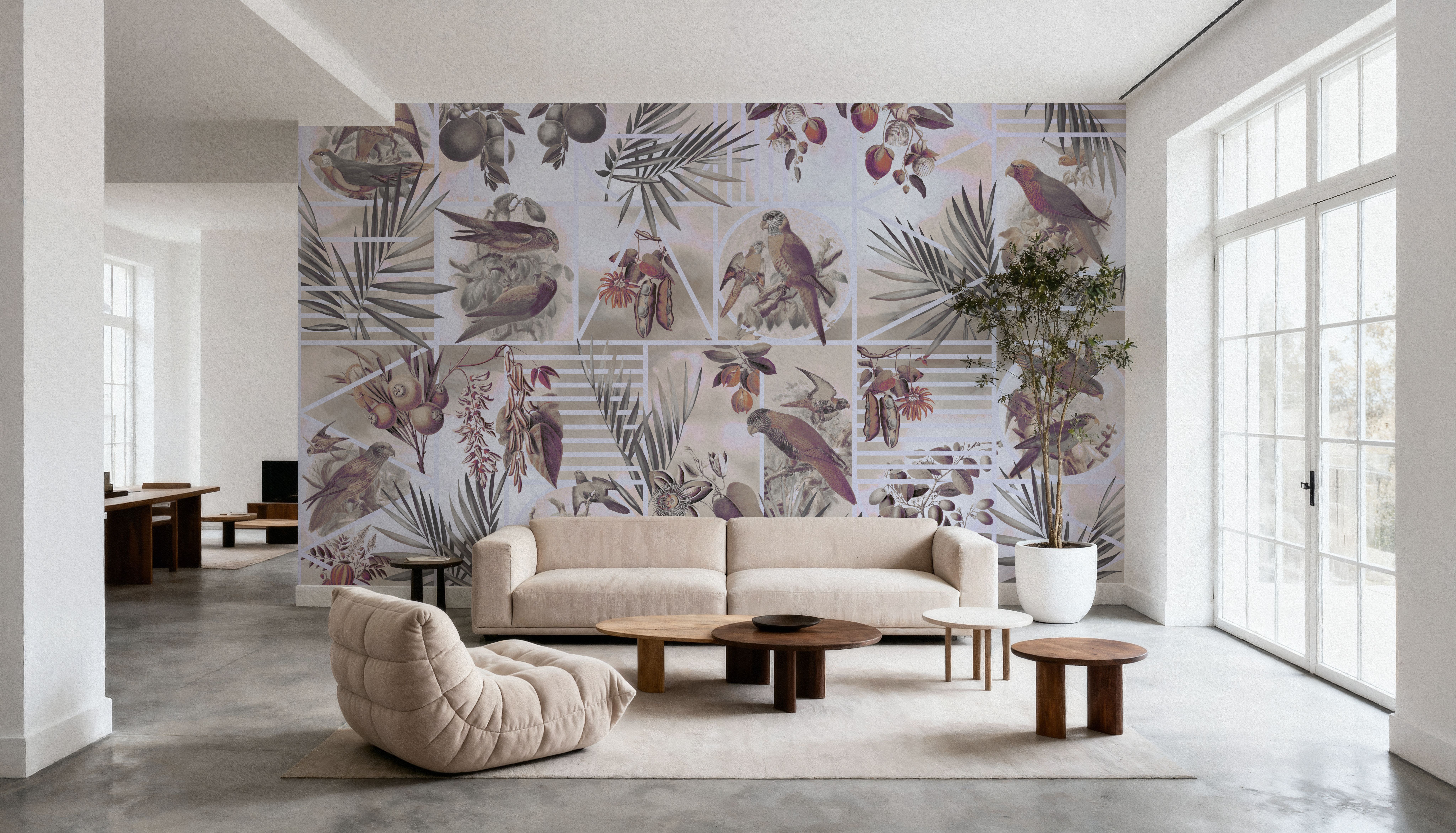 Parrots Study, Papier peint