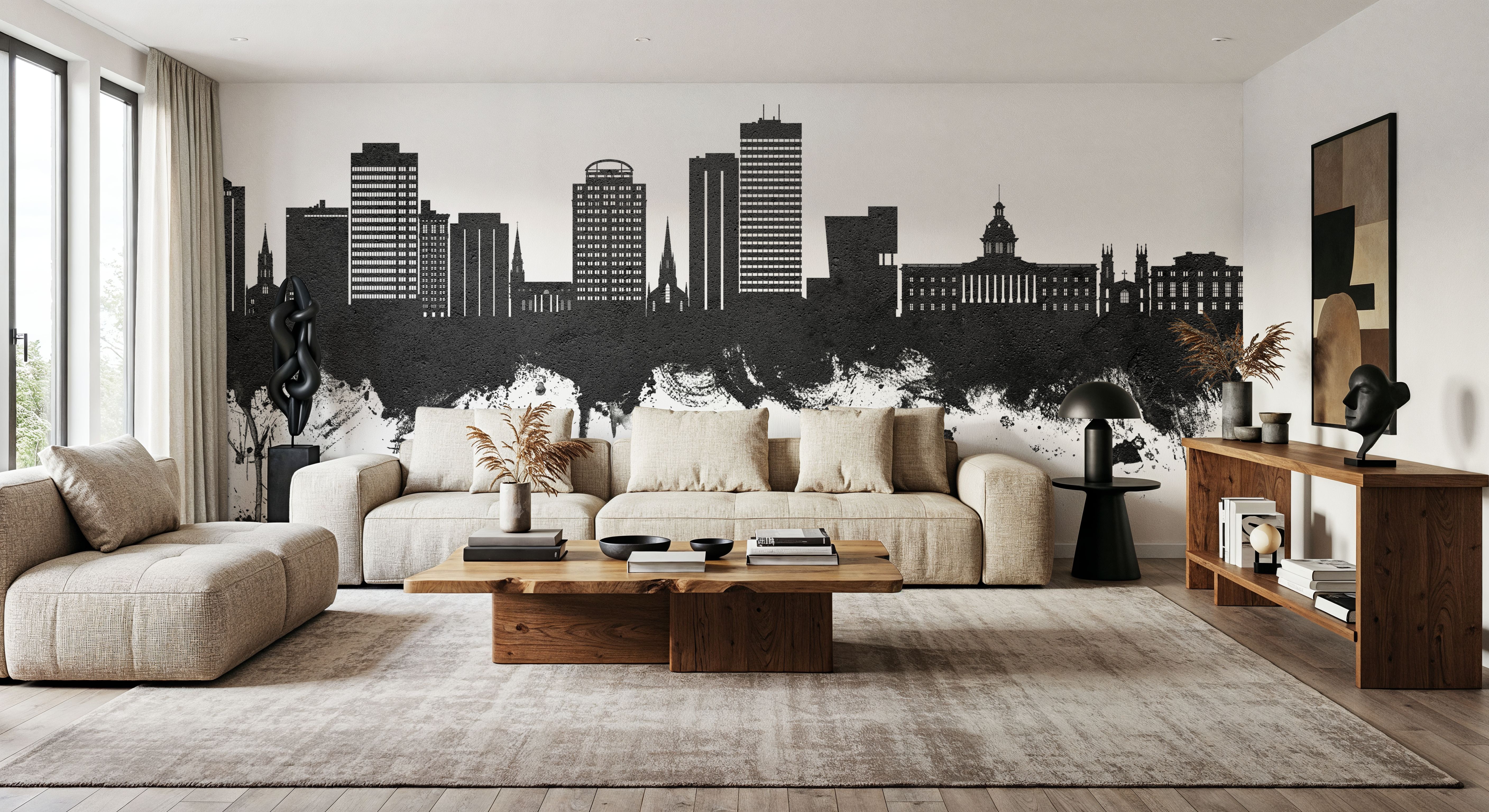 Columbia South Carolina Skyline Black & White