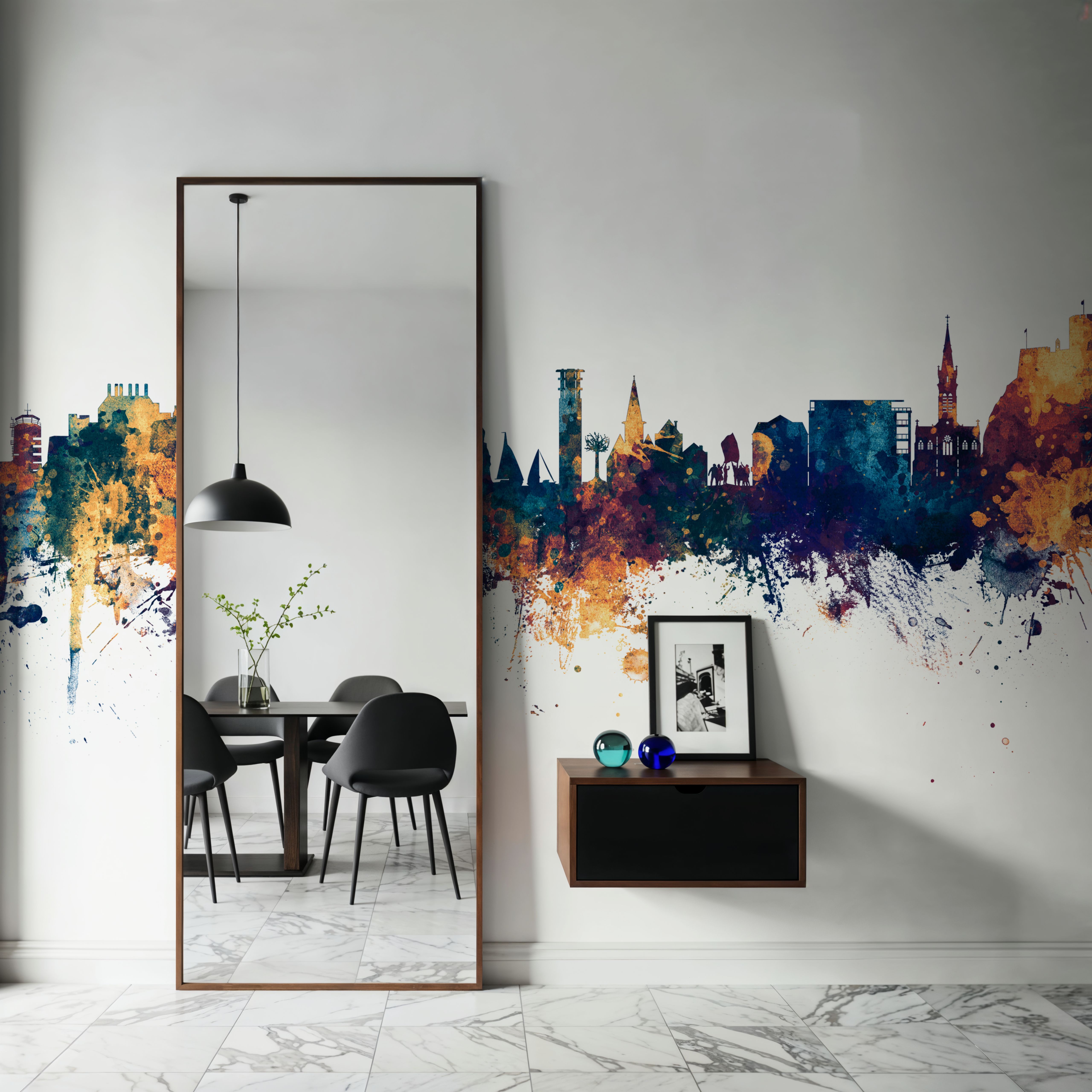 Jersey Channel Islands Skyline Blue & Bronze