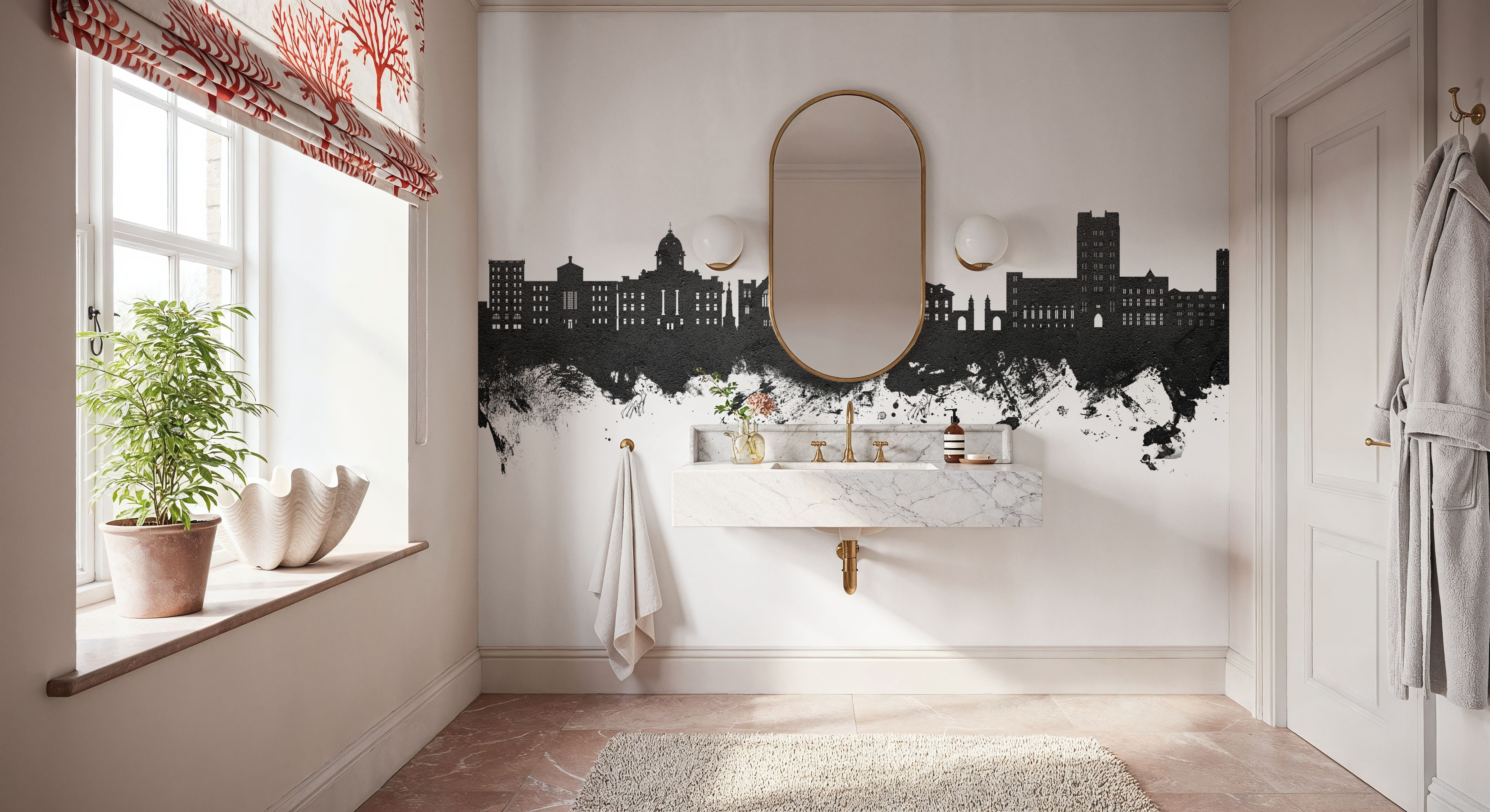 Bloomington Indiana Skyline Black & White