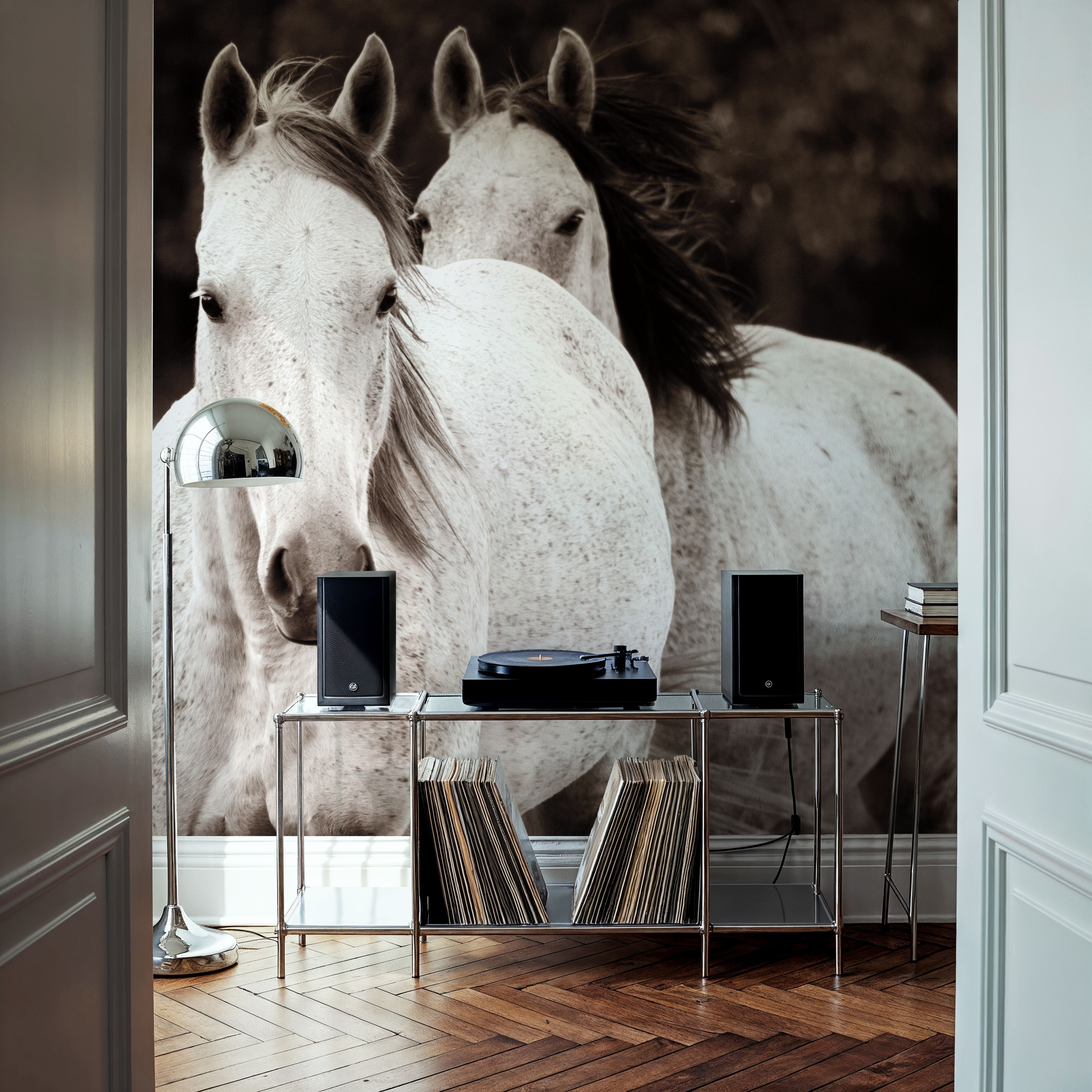 Two Wild Horses Sepia