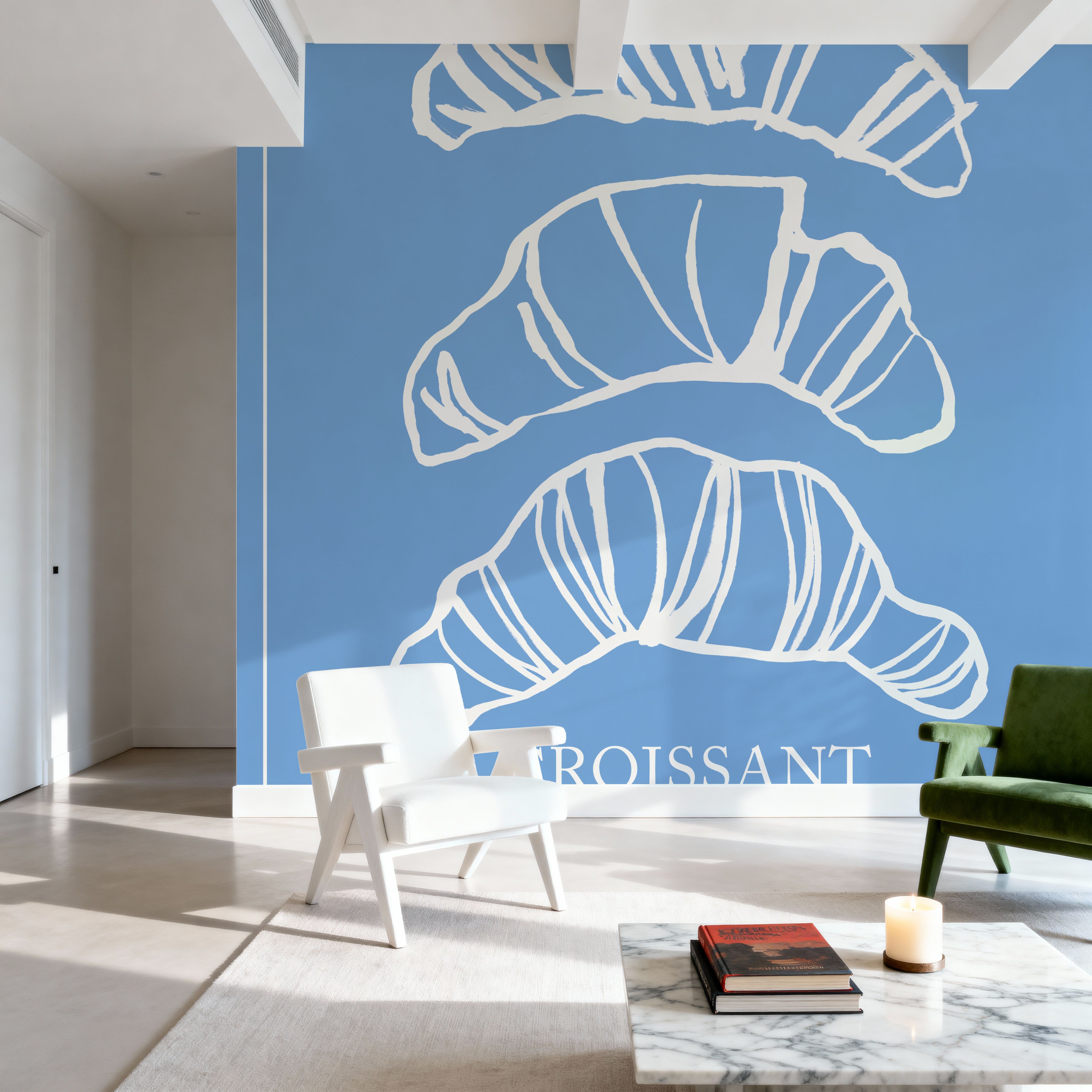 Breakfast Doodles VI Blue