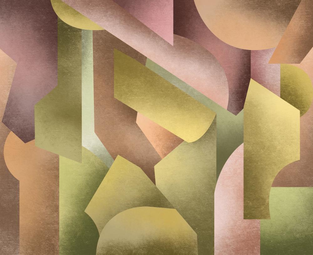 Chalky Geometrica, Spring Green & Rose