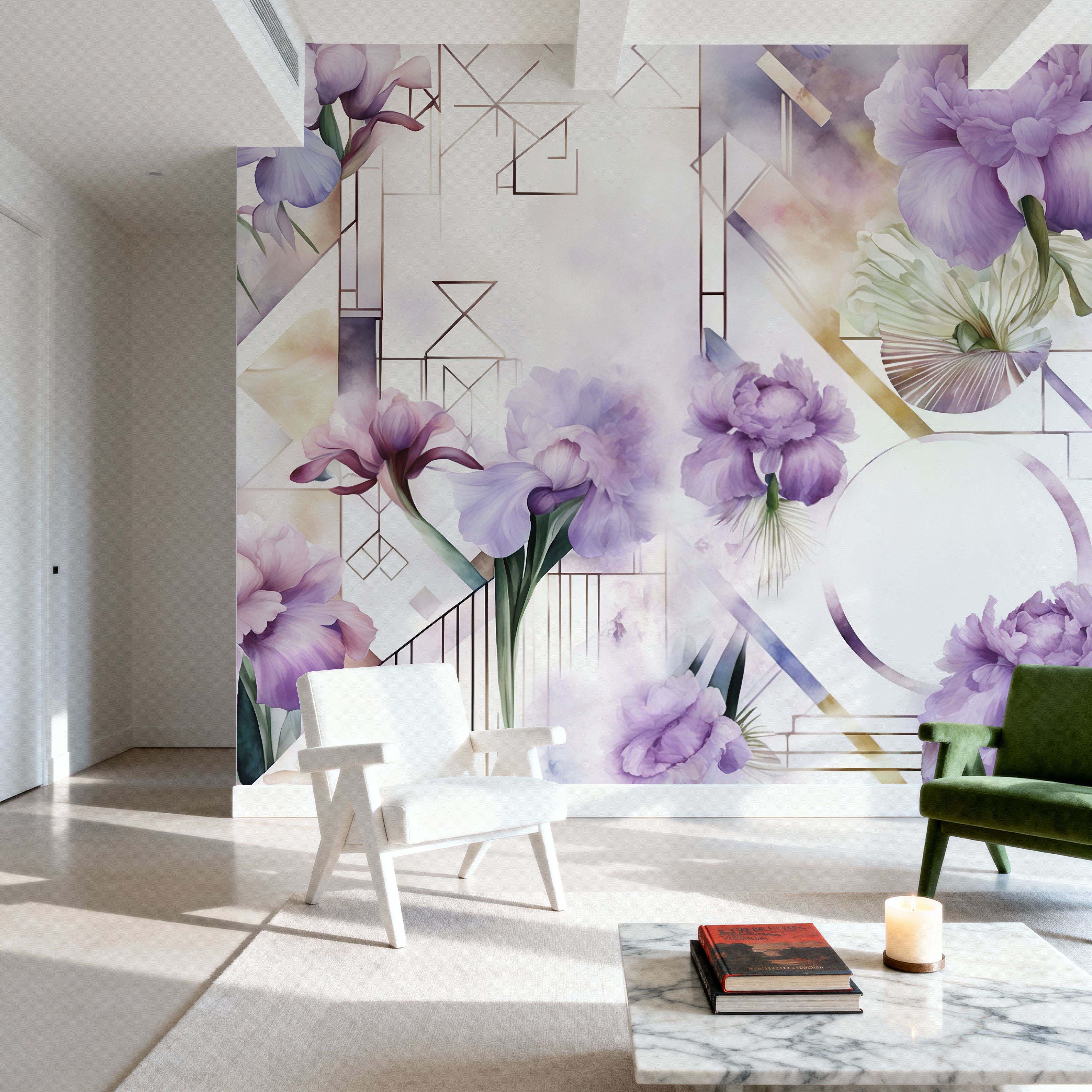 Watercolor Geometry Purple