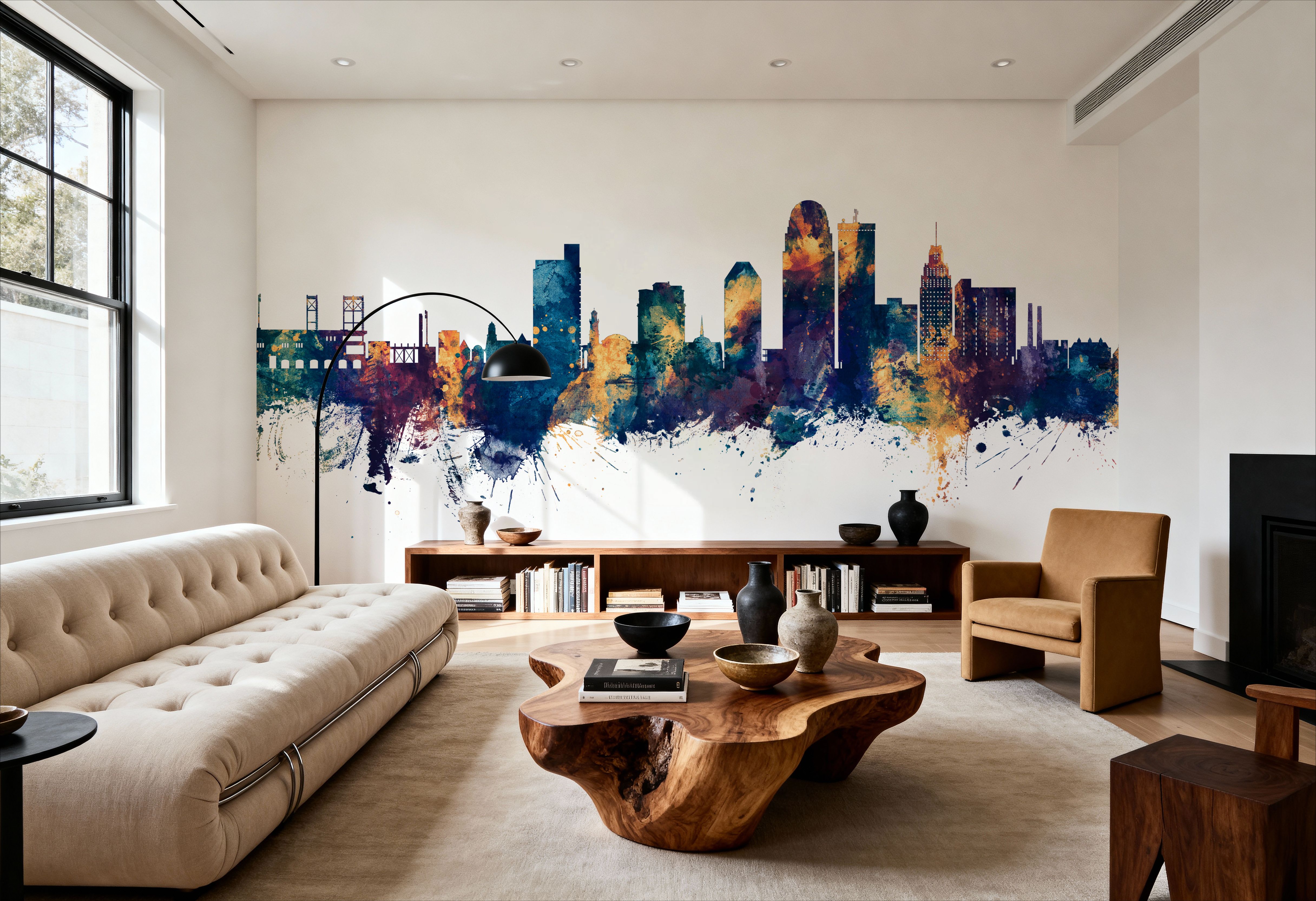 Winston-Salem North Carolina Skyline Blue & Bronze