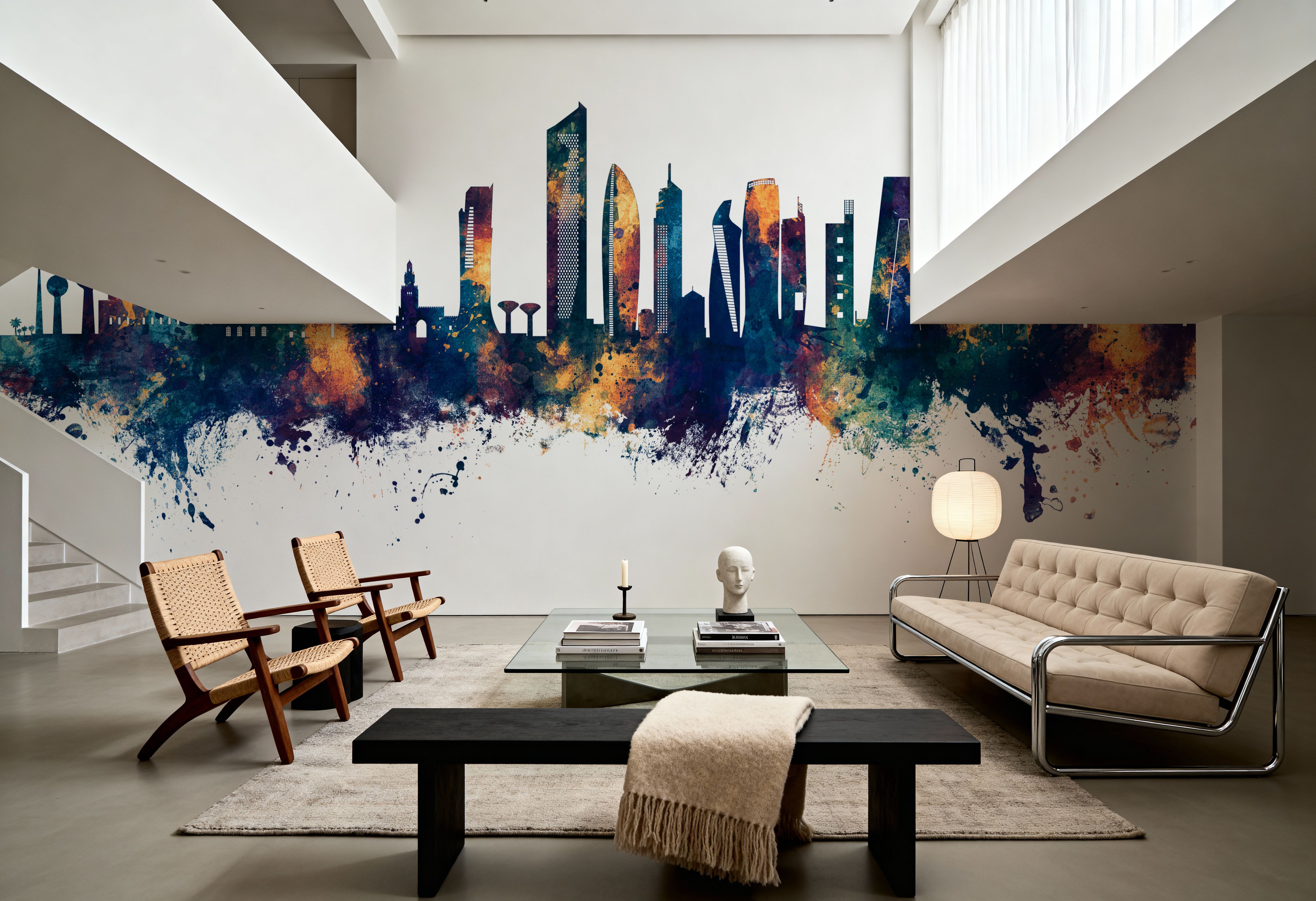 Kuwait City Skyline Blue & Bronze