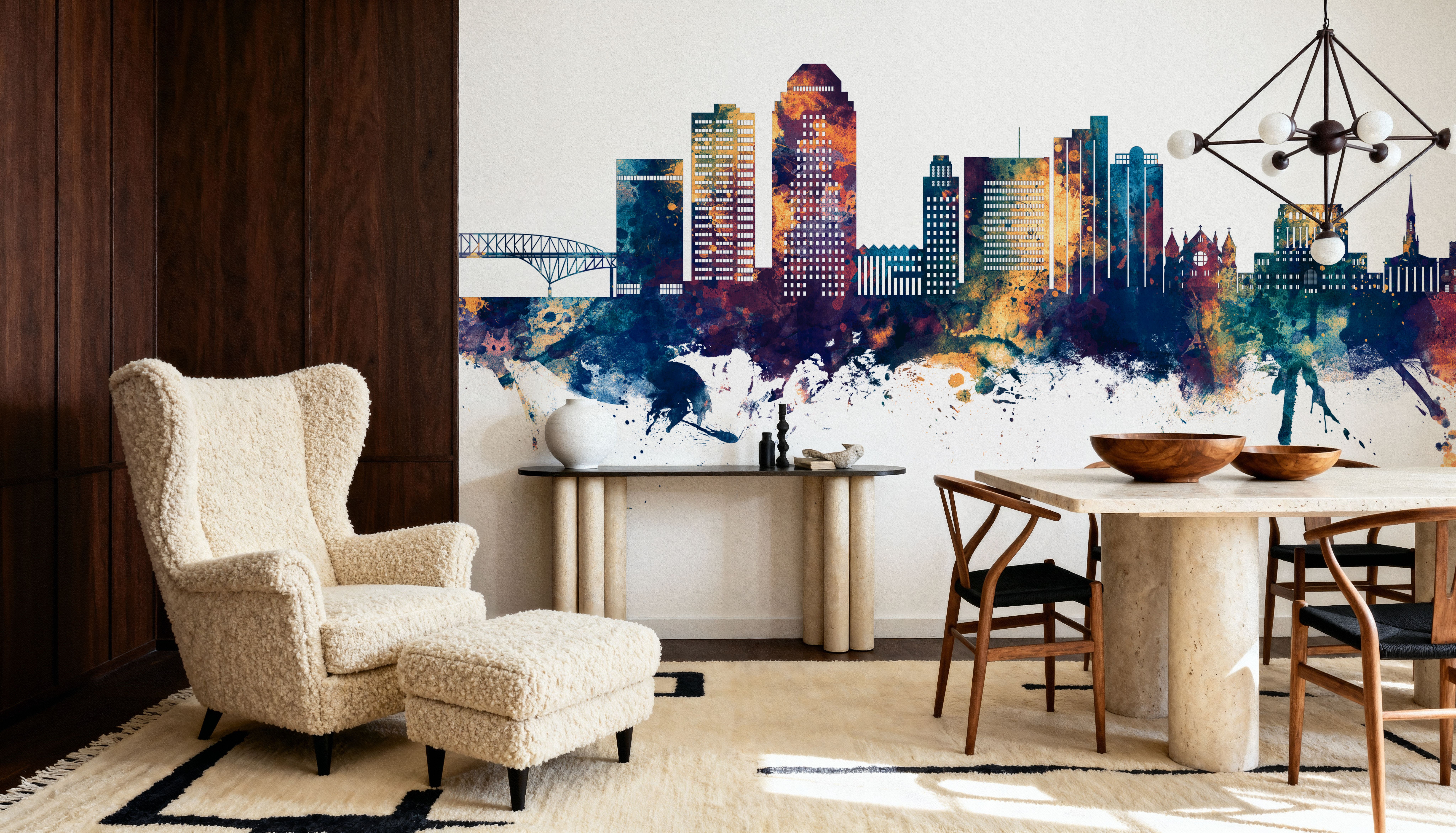 Shreveport Louisiana Skyline Blue & Bronze