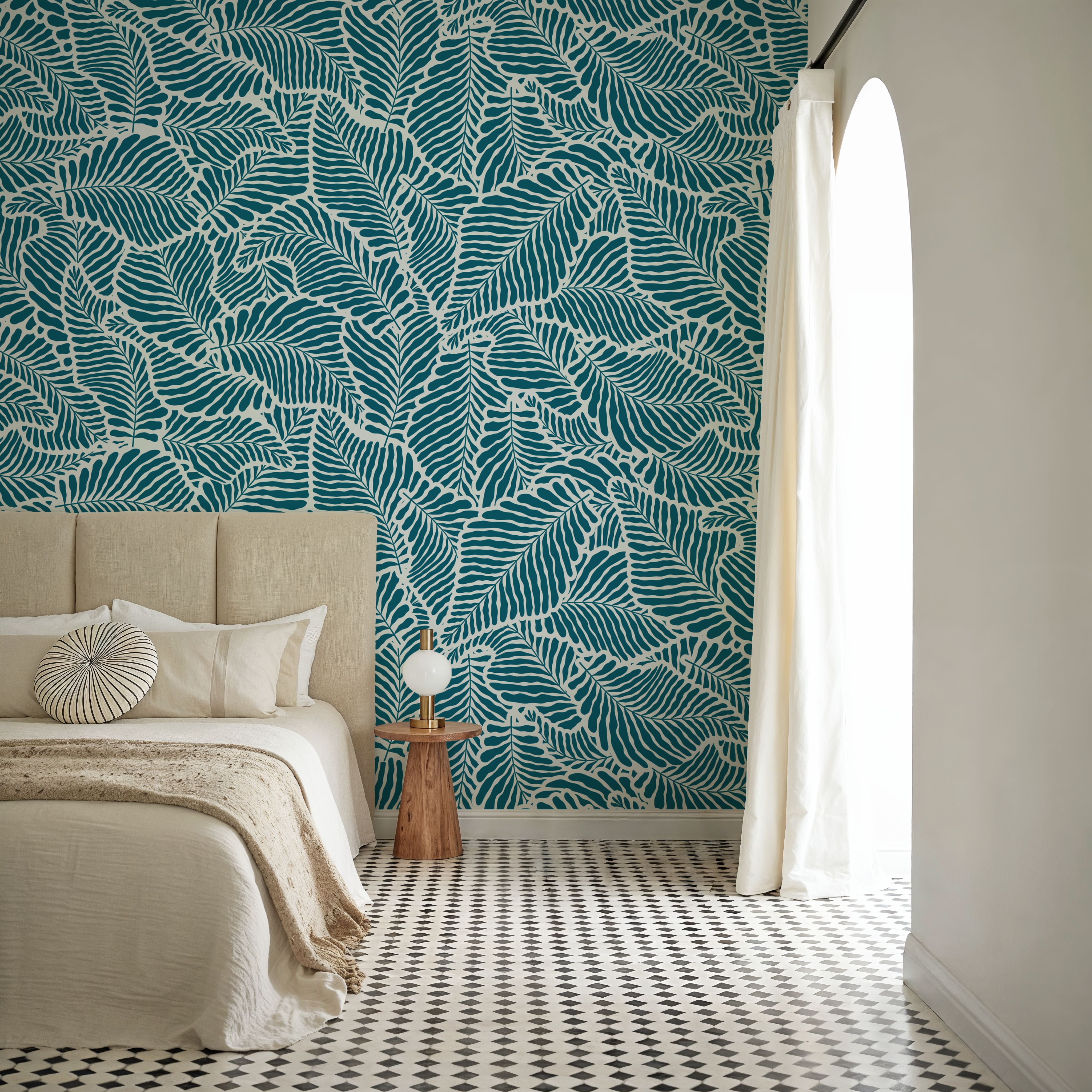 Fern Cut-Outs Pattern, Teal