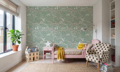 Countryside, Pink on Green